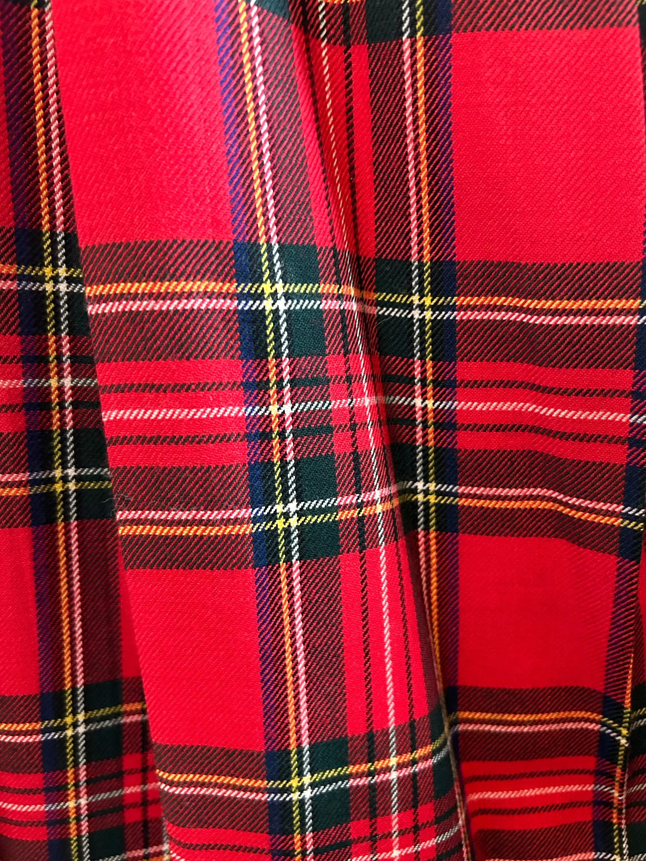 1950s Red Tartan Plaid Maxi Skirt | 50s Retro Holiday Skirt | XS S