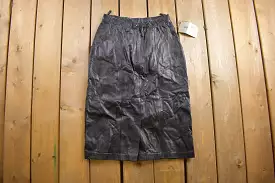 1980s Jacqueline Ferrar Black Leather Skirt Size 26 x 26 - Vintage Style - Jc Penny - Genuine