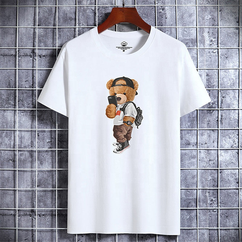 2023 Cute Bear Cotton Harajuku T-shirt for Summer