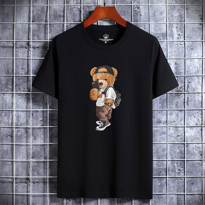 2023 Cute Bear Cotton Harajuku T-shirt for Summer