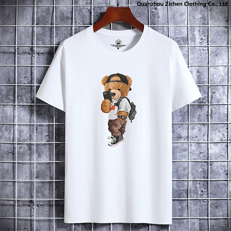 2023 Cute Bear Cotton Harajuku T-shirt for Summer