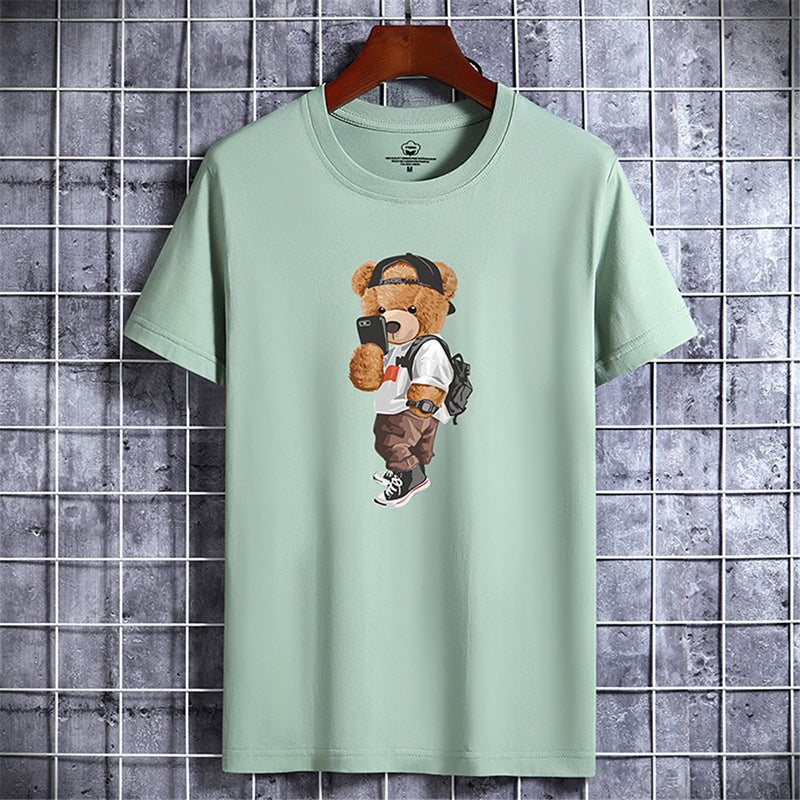 2023 Cute Bear Cotton Harajuku T-shirt for Summer