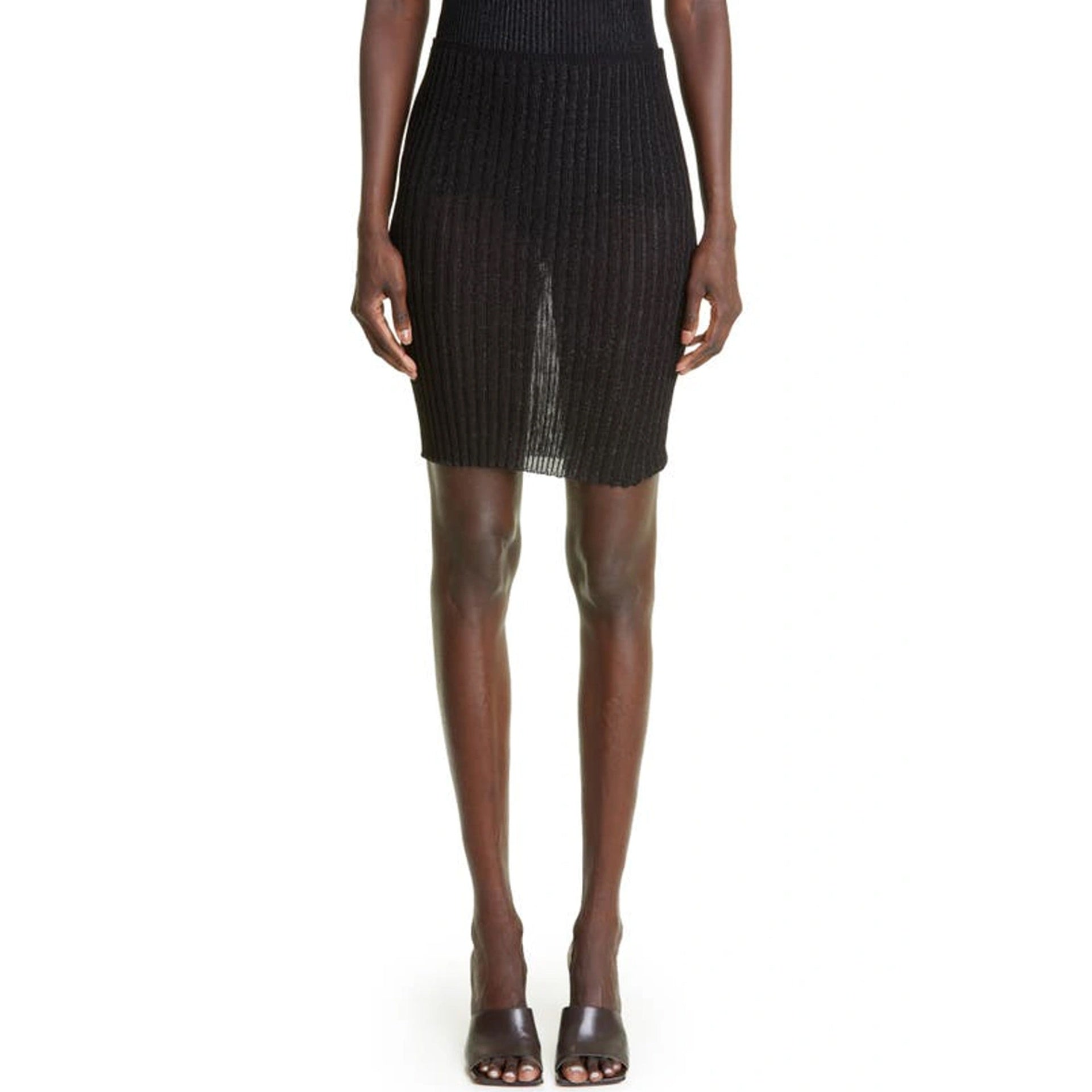 A. Roege Hove Emma - Short Metallic Ribbed Knit Skirt