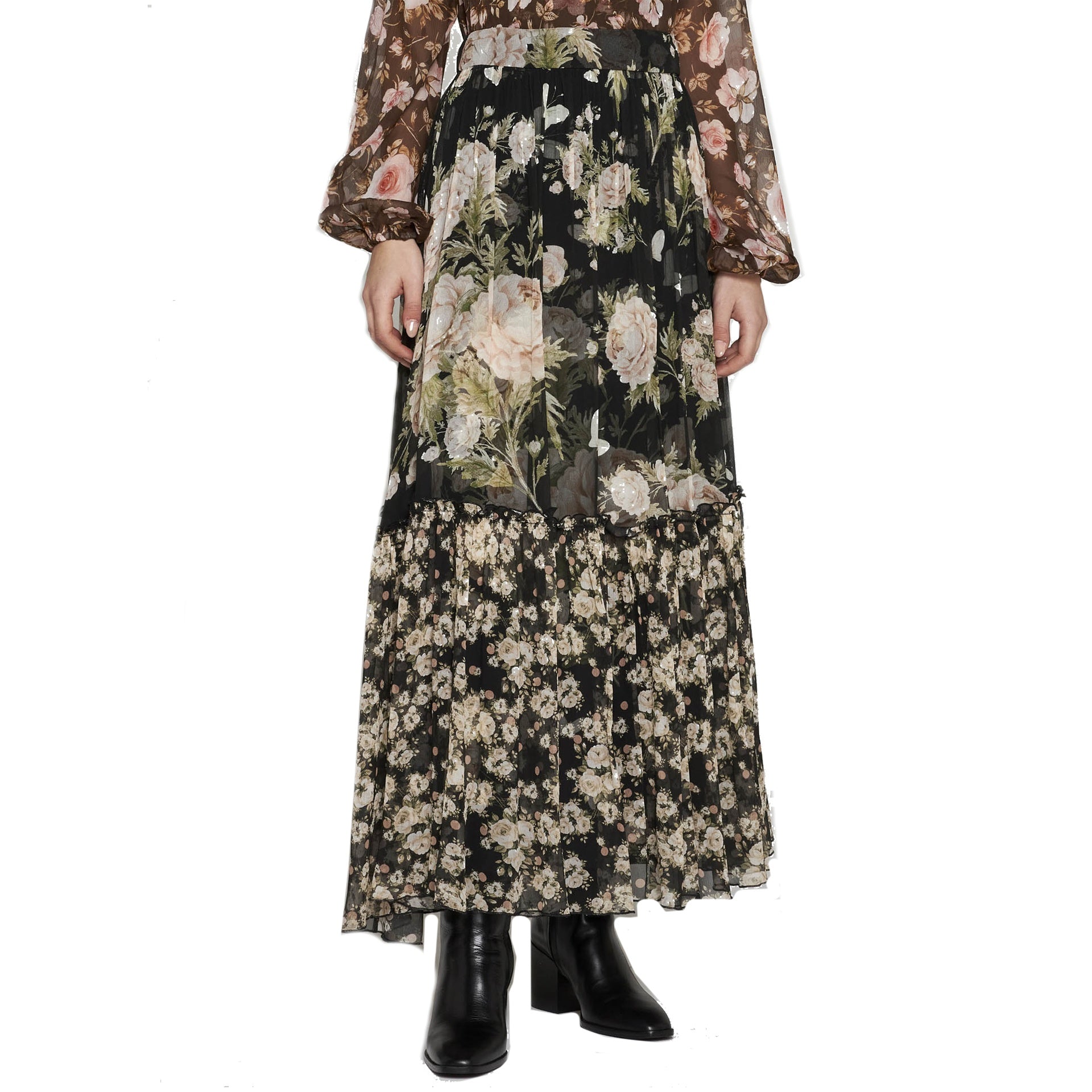 Alessia Zamattio Mughetto floral silk dress.