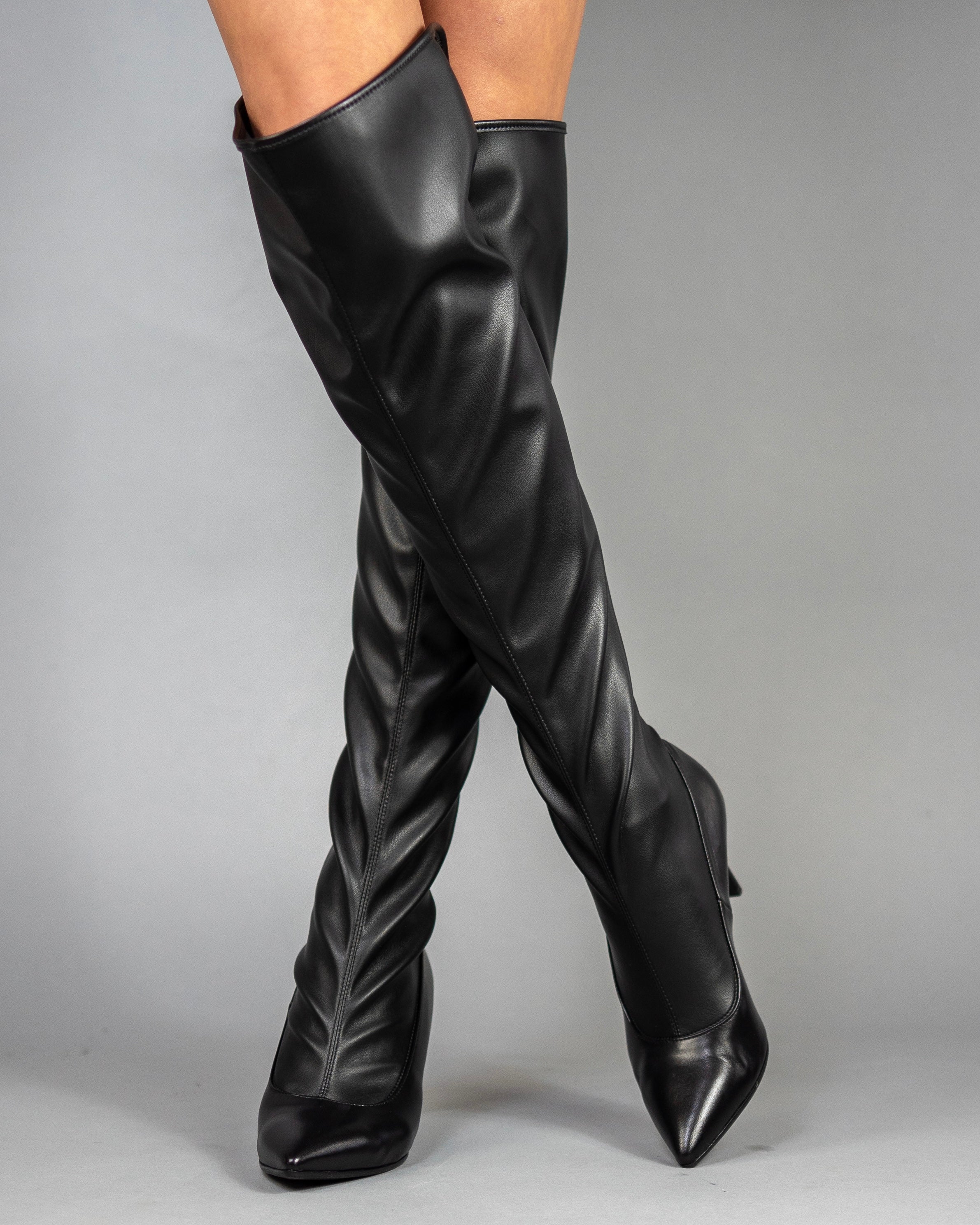 Aria Black Stretch Leather - Shop now! 