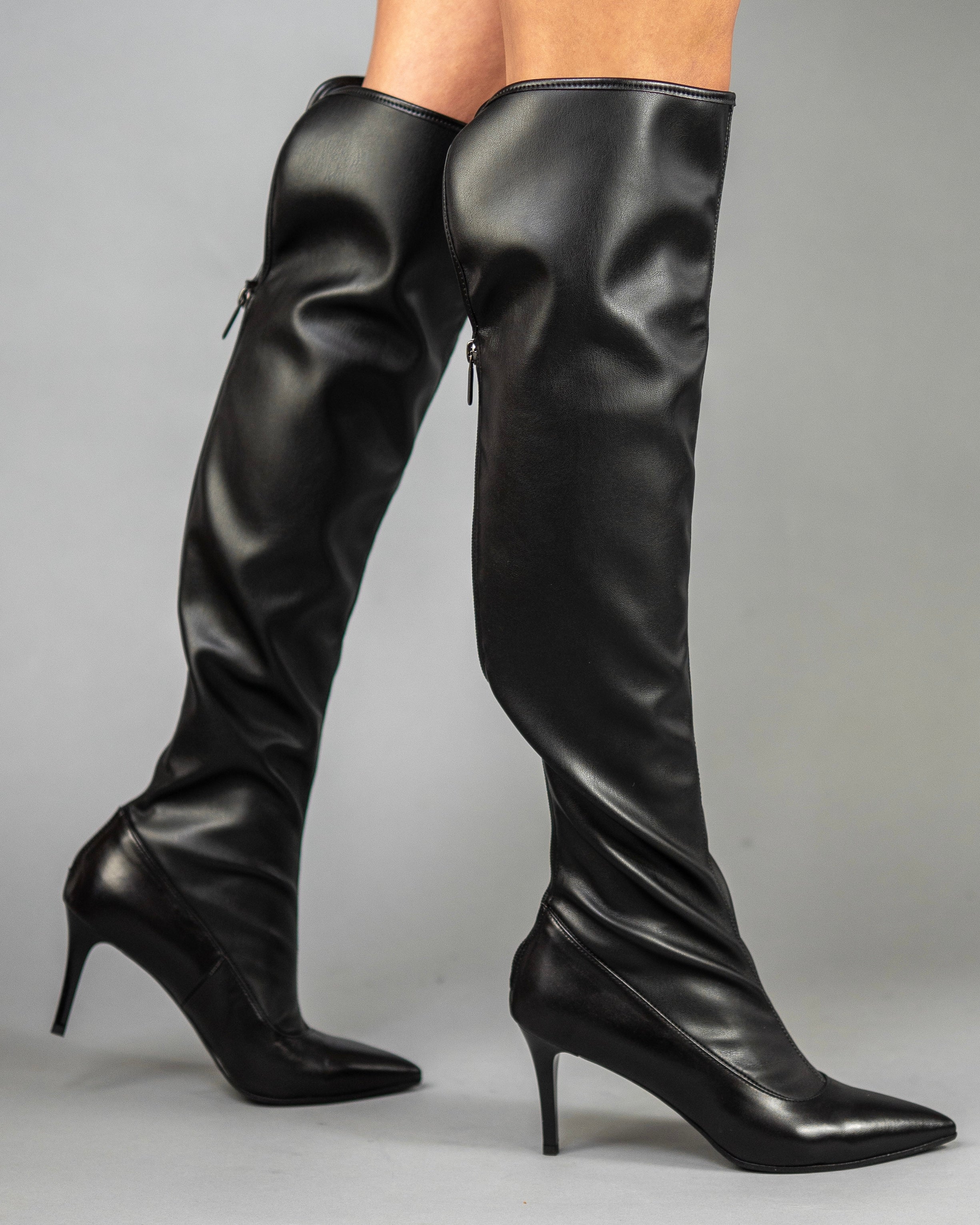 Aria Black Stretch Leather - Shop now! 