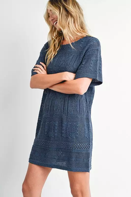 Aztec Print Knit Shift Dress