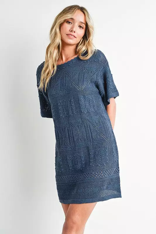 Aztec Print Knit Shift Dress