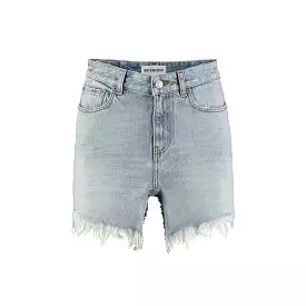 Balenciaga cut denim mini skirt