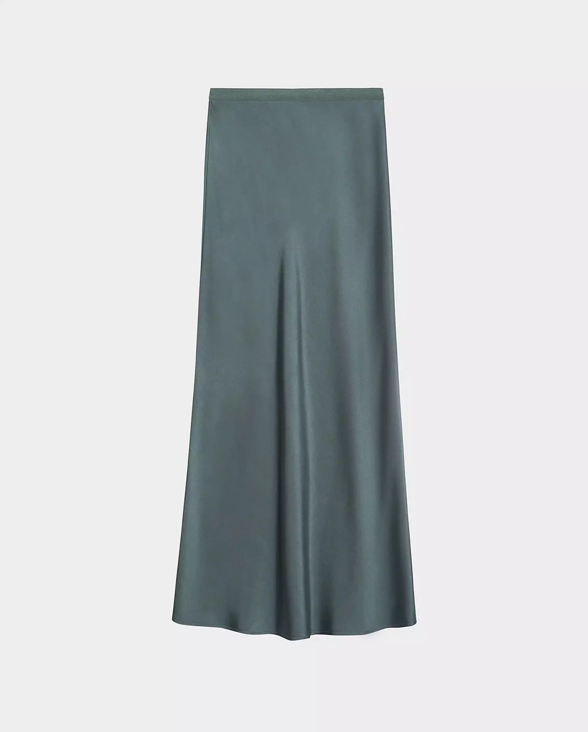 Bar silk skirt dark sage.