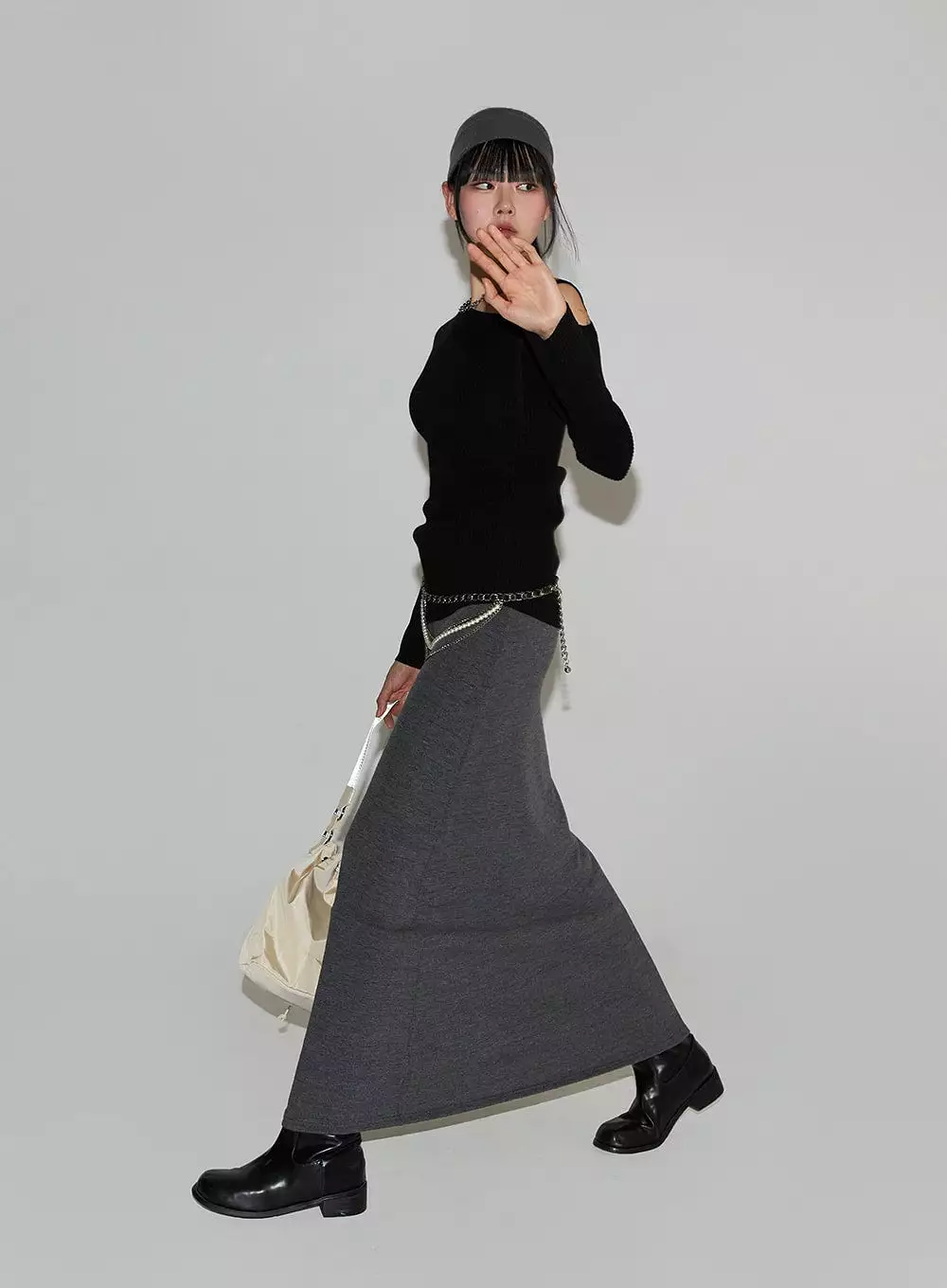 Basic Maxi Skirt with Bands, Style IF402