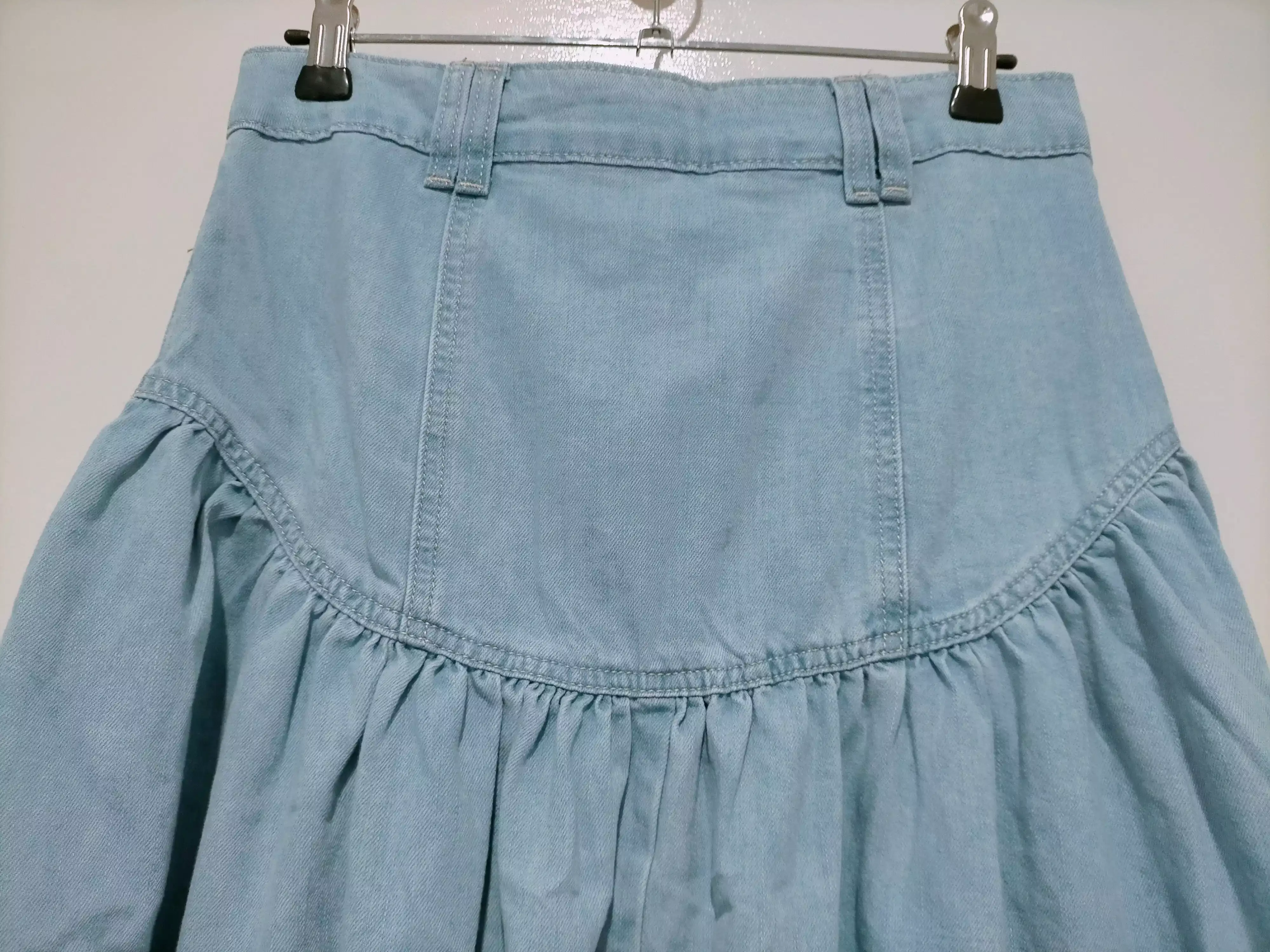 Beckham Chambray Denim Maxi Skirt Light Blue