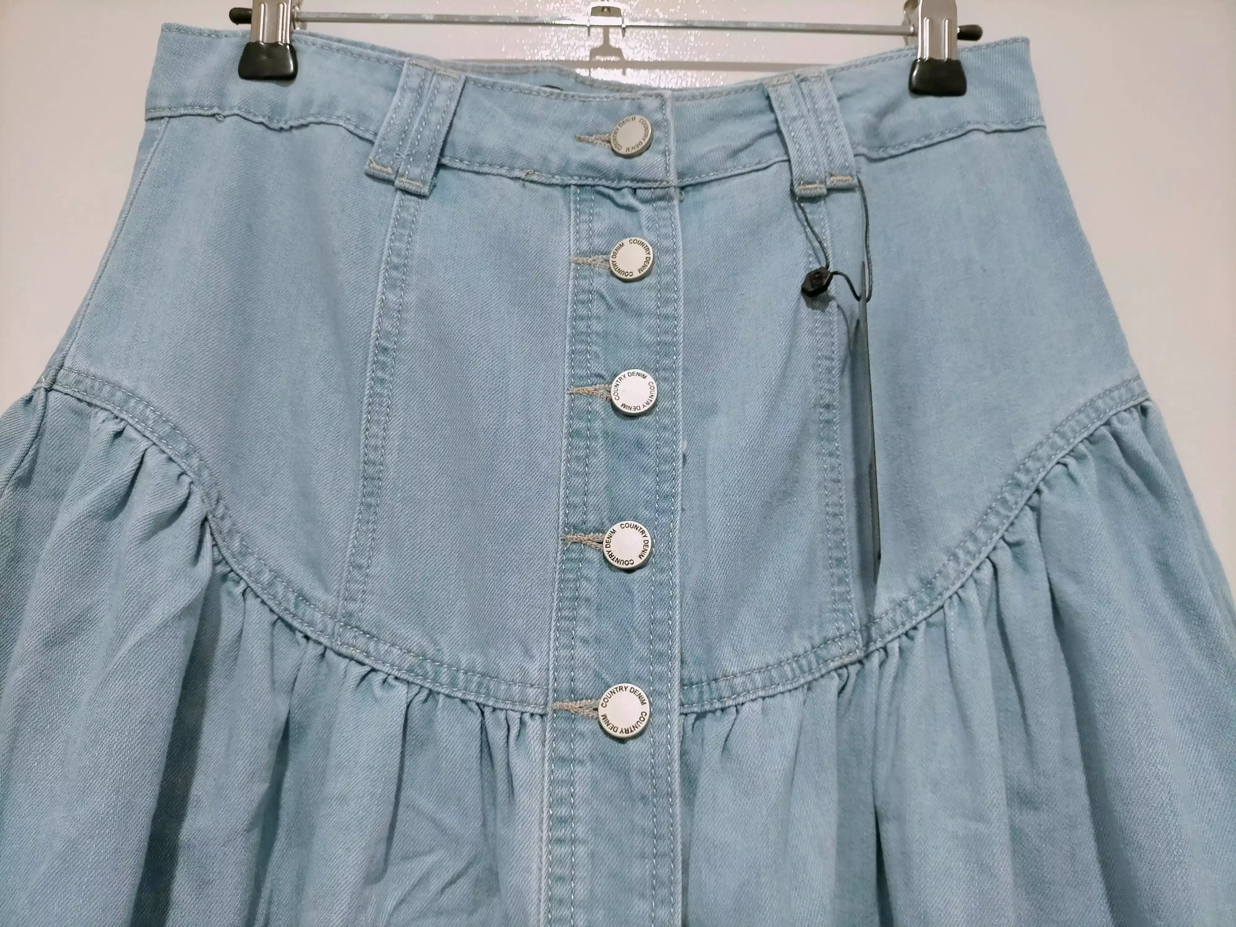 Beckham Chambray Denim Maxi Skirt Light Blue