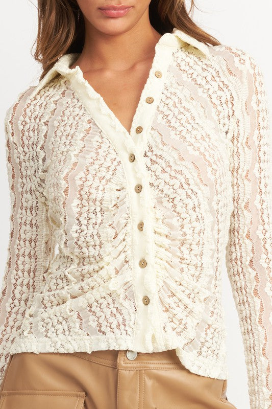 Bell Sleeve Lace Top - Women's Lace Bell Sleeve Top, Elegant Lace Bell Sleeve Blouse for Women, Stylish Lace Sleeves Top, Bell S