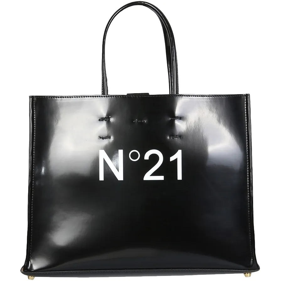 Black Donna Horizontal Shopper Bag