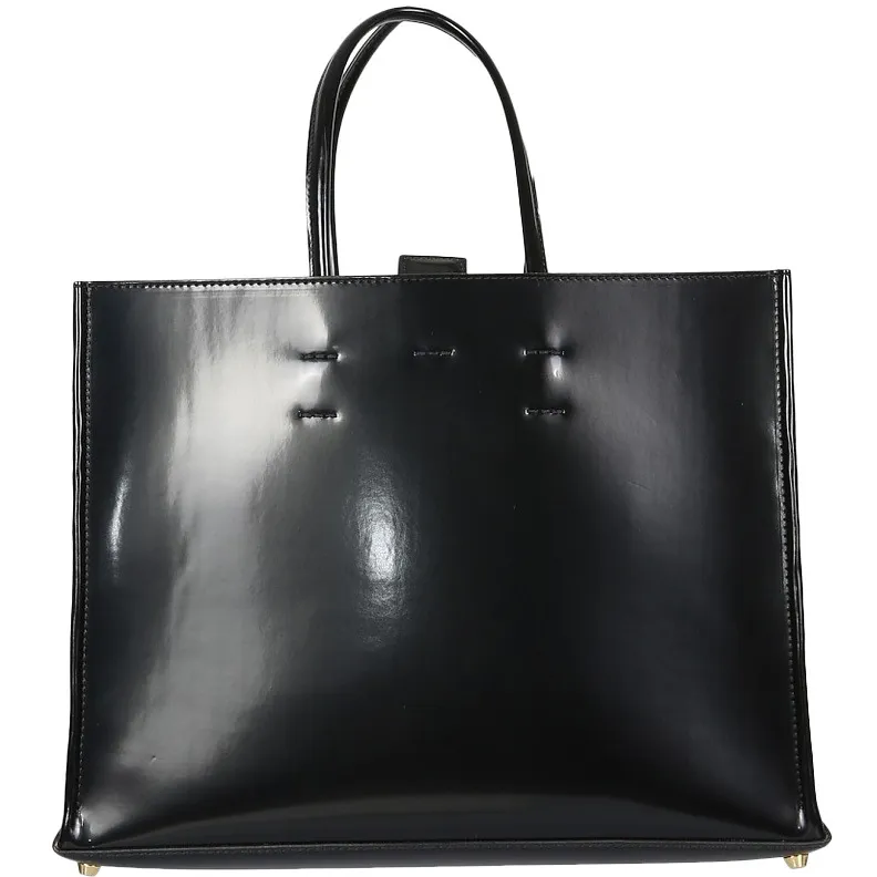 Black Donna Horizontal Shopper Bag