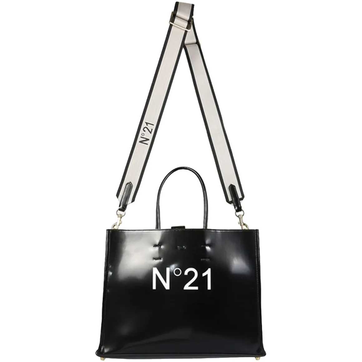 Black Donna Horizontal Shopper Bag