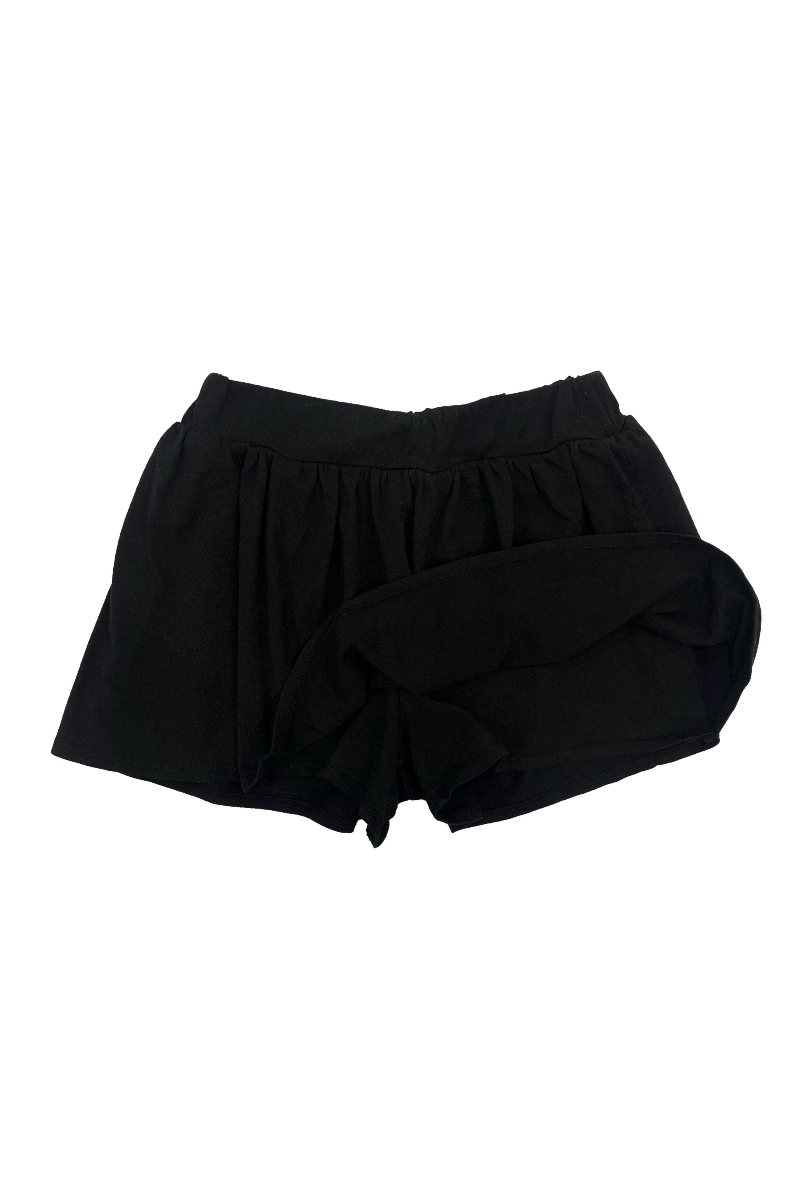 Black Flowy Skort - Women's Fashion Bottoms - Stylish and Versatile Skort - Black Skirt with Shorts - Buy Now at Affordable Pric