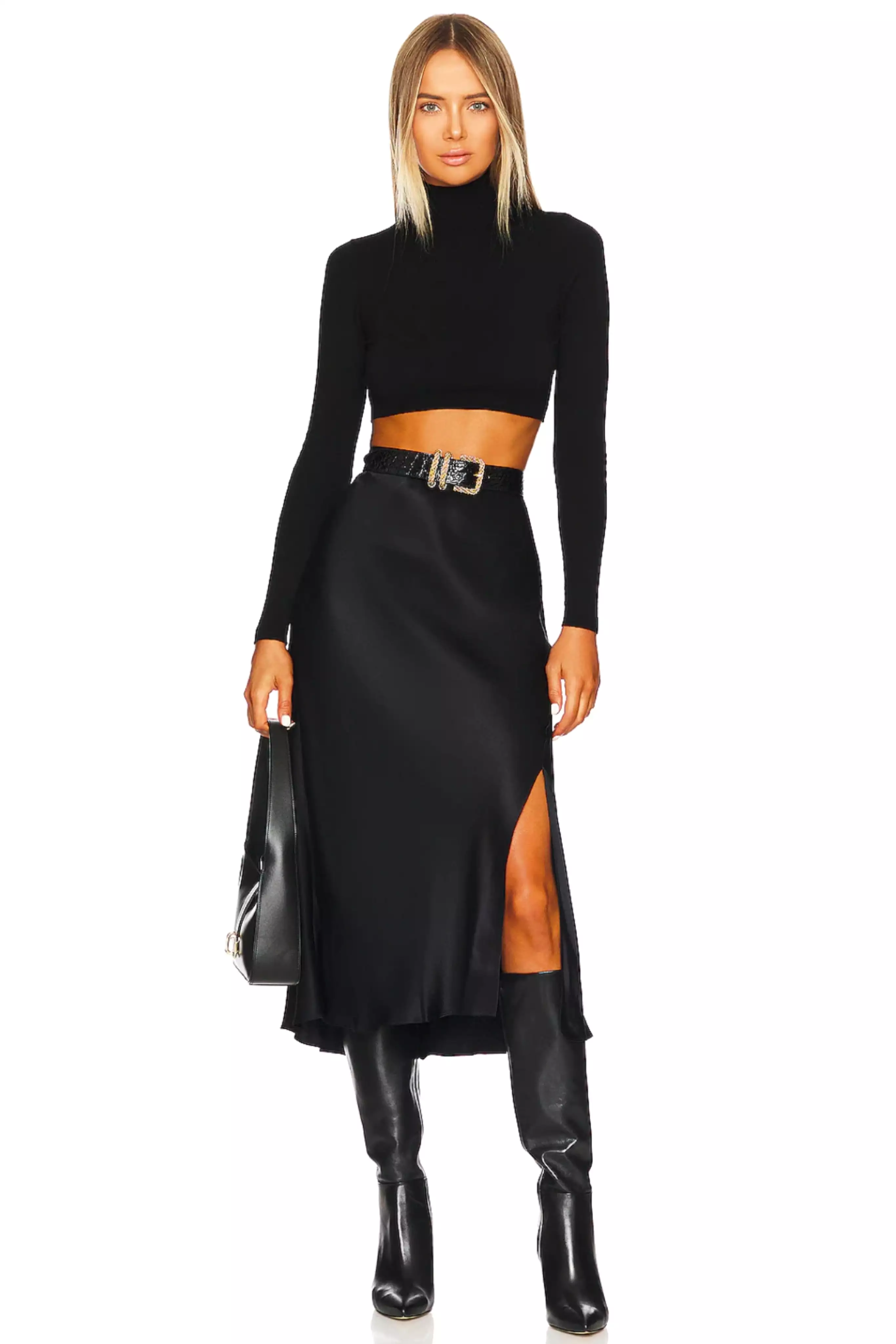 Black Mayan Midi Skirt