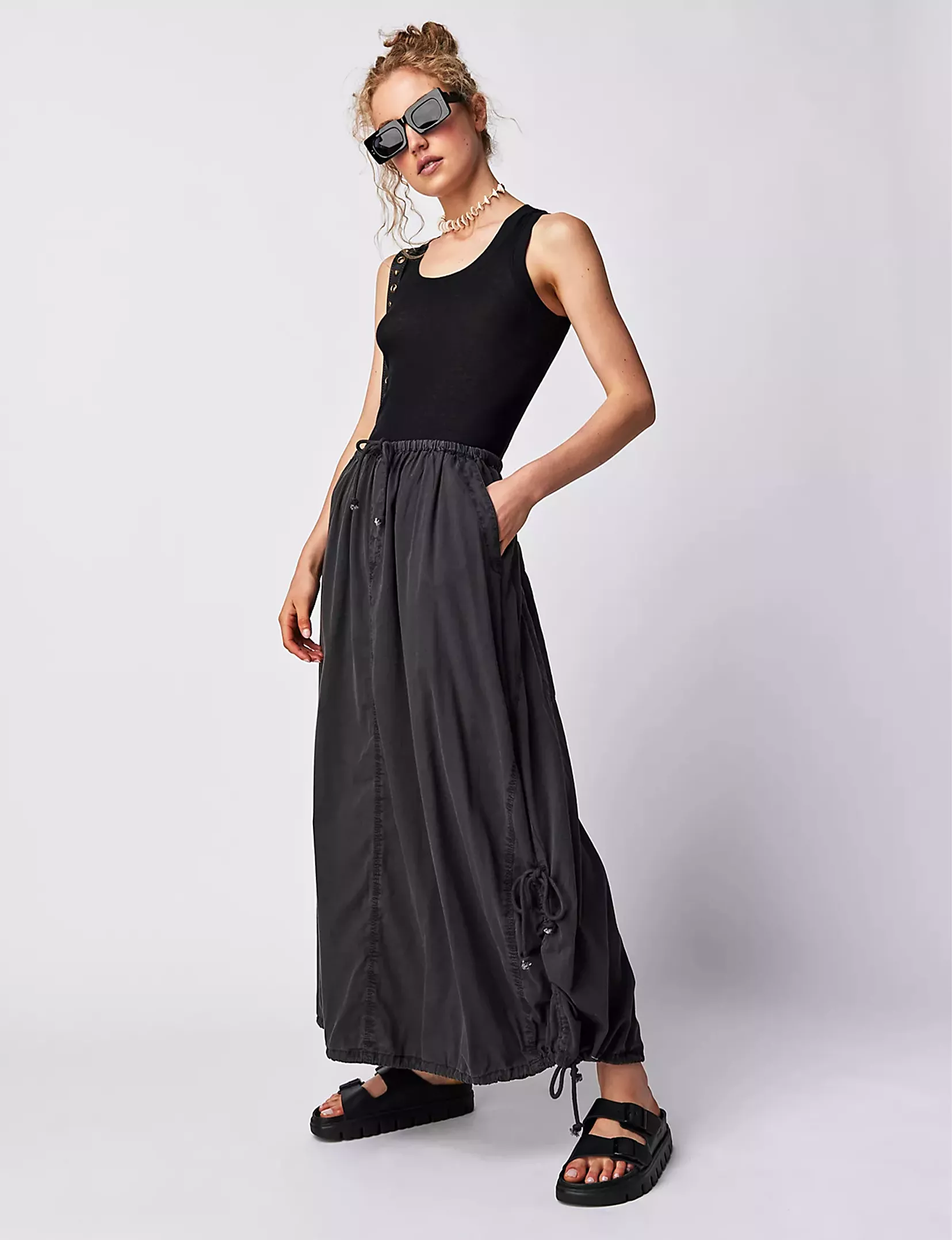 Black Parachute Skirt