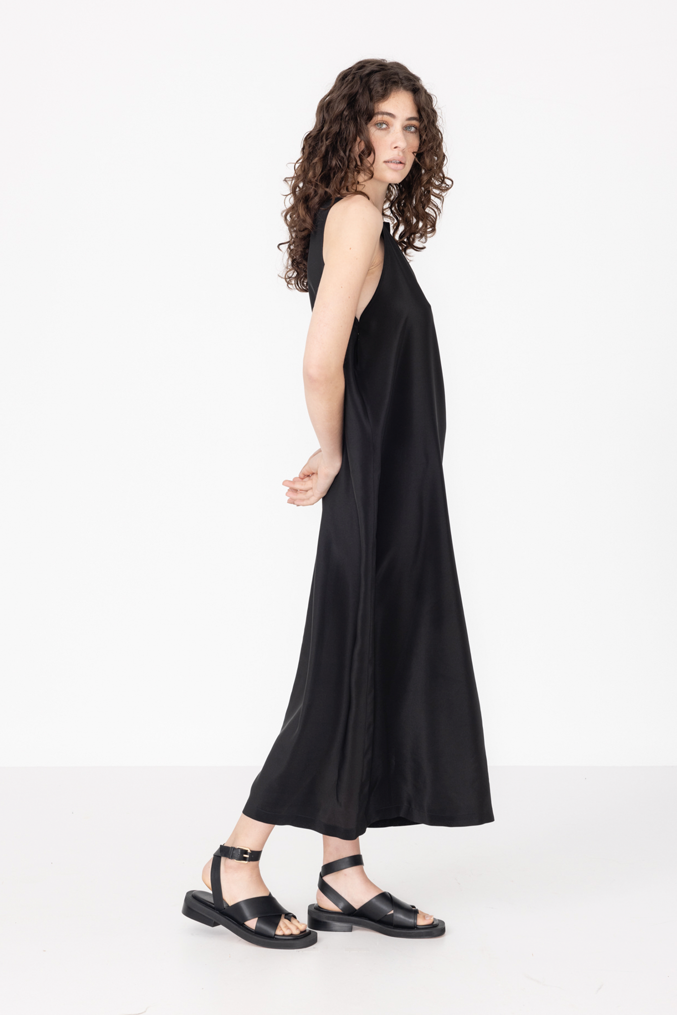 Black Silk Shift Dress.