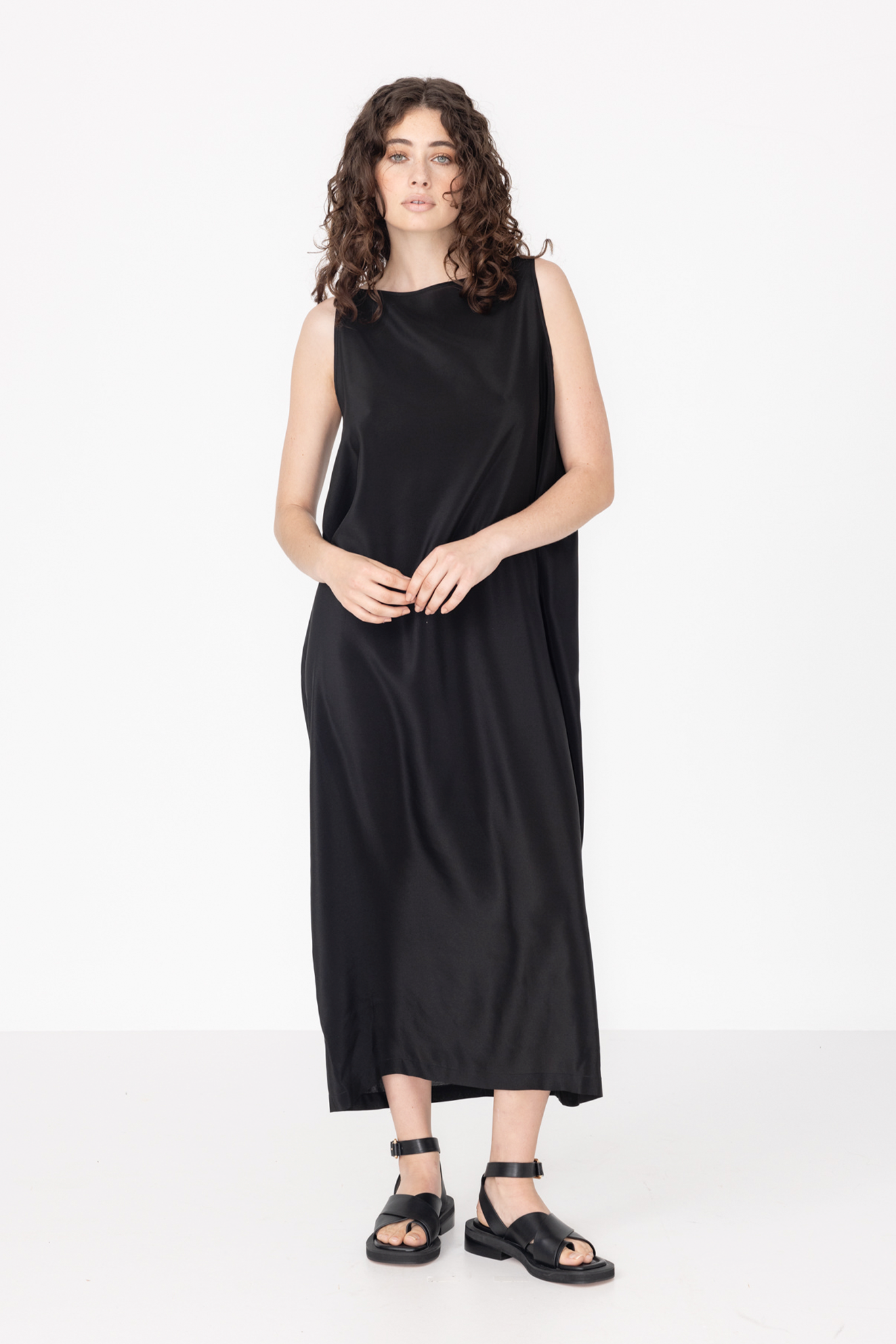 Black Silk Shift Dress.