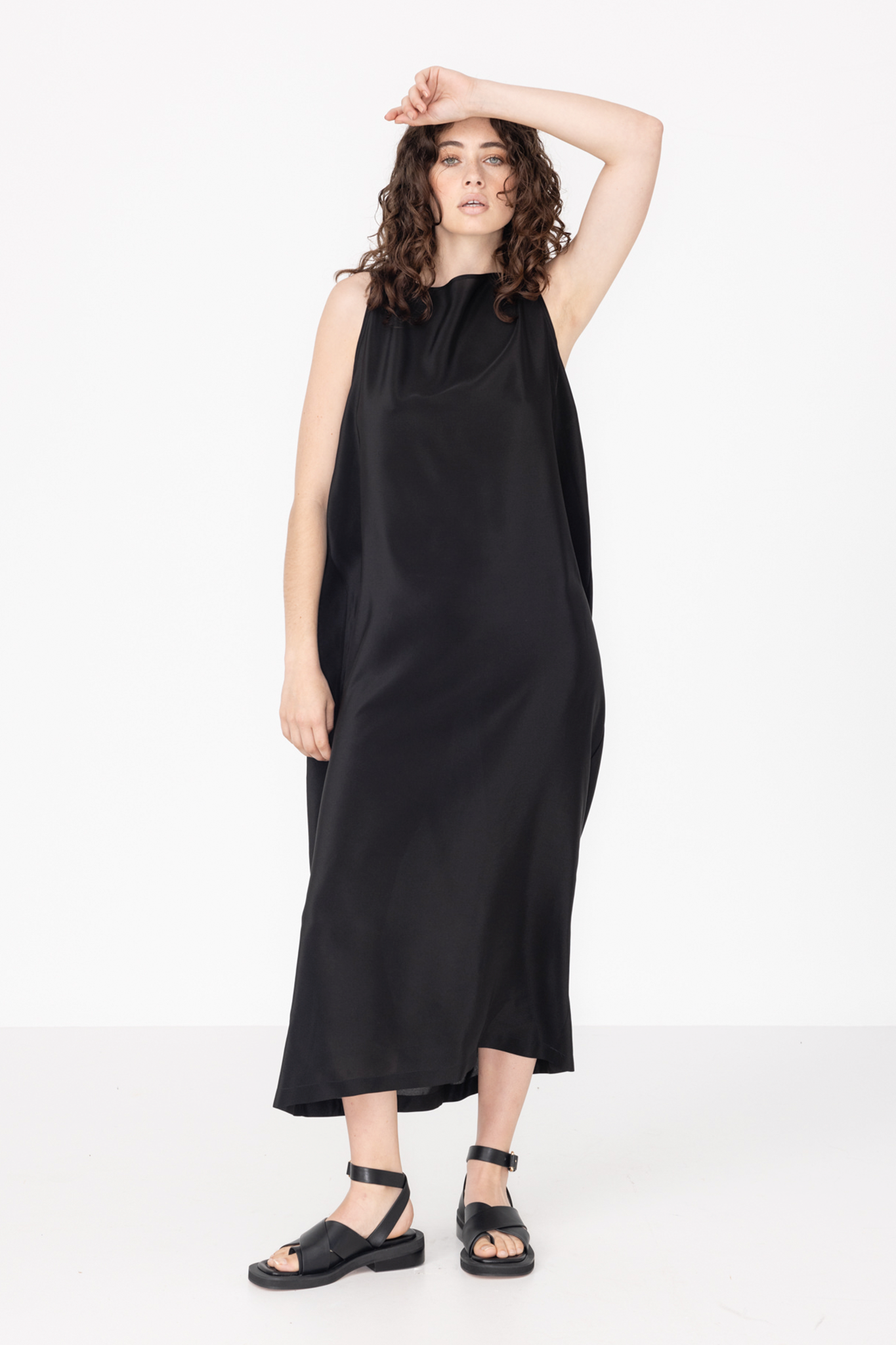 Black Silk Shift Dress.