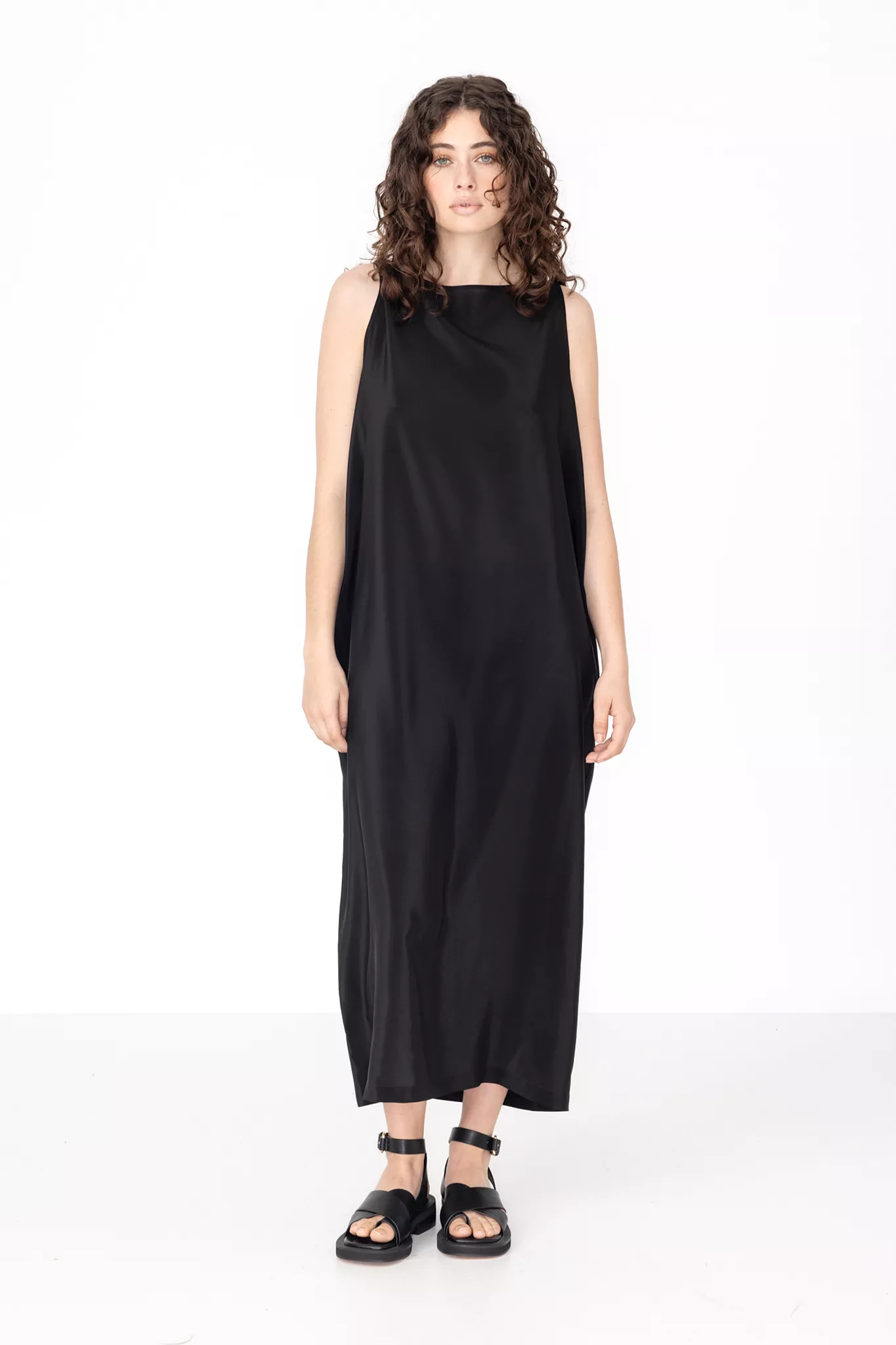 Black Silk Shift Dress