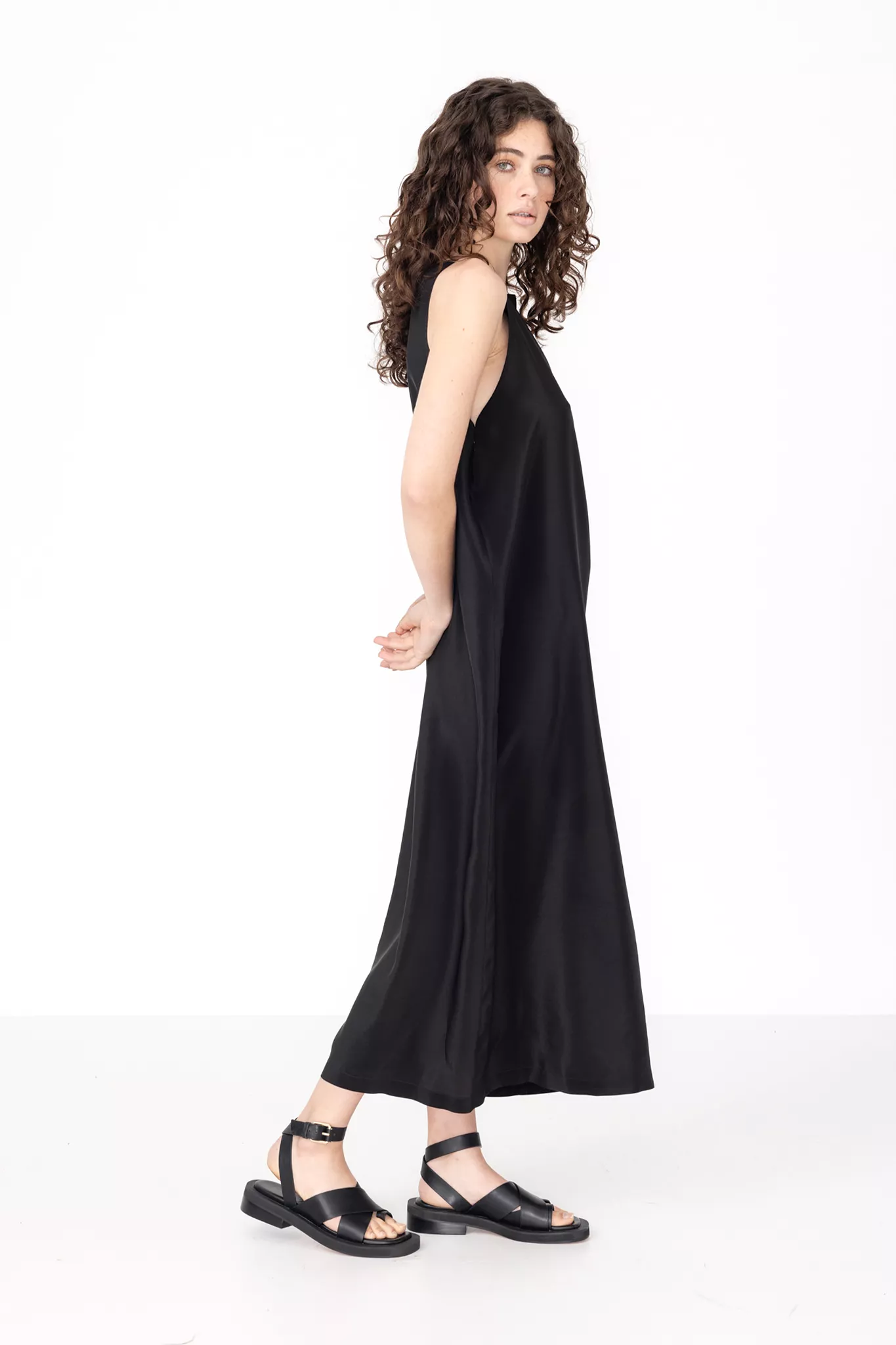 Black Silk Shift Dress