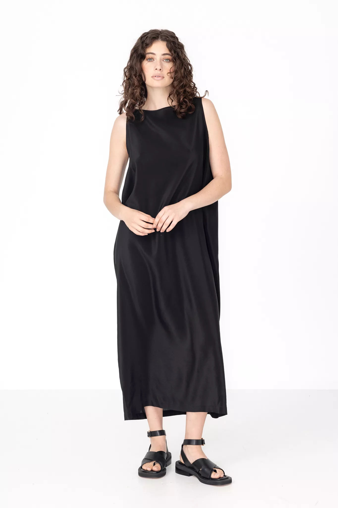 Black Silk Shift Dress