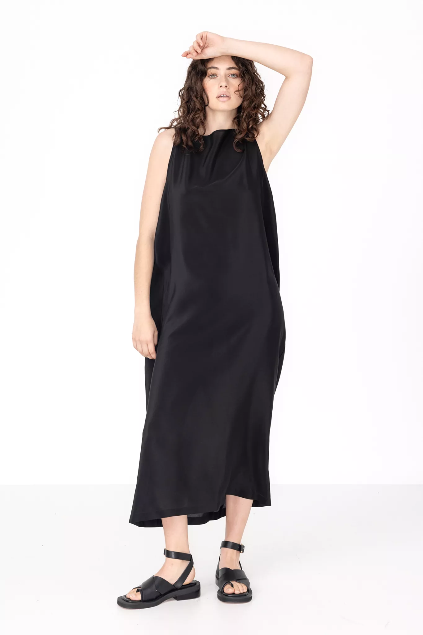 Black Silk Shift Dress