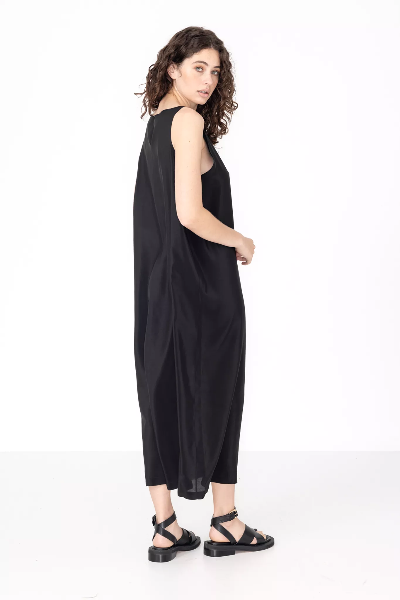 Black Silk Shift Dress