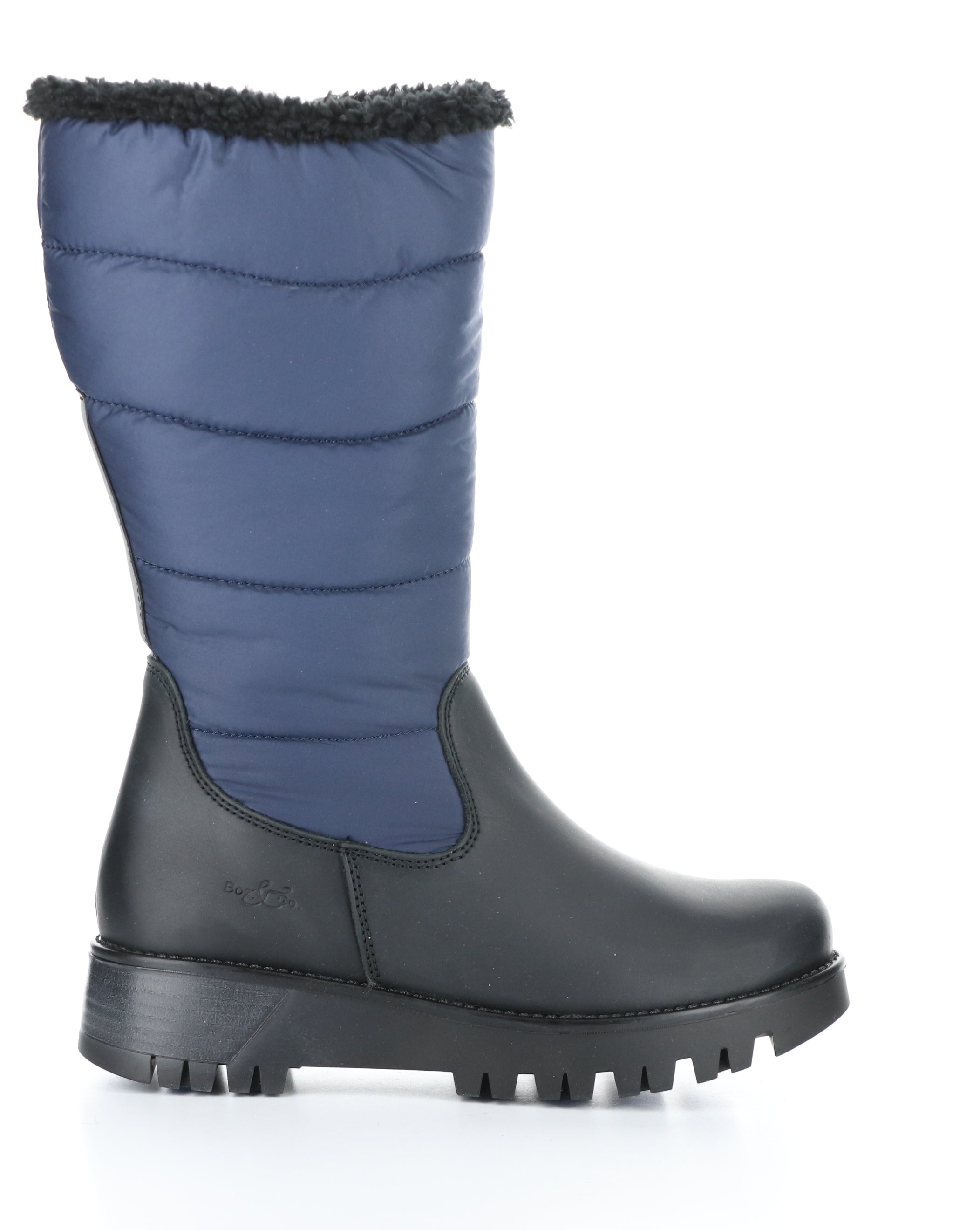 Black/Navy Round Toe Boots | GRACEN PRIMA