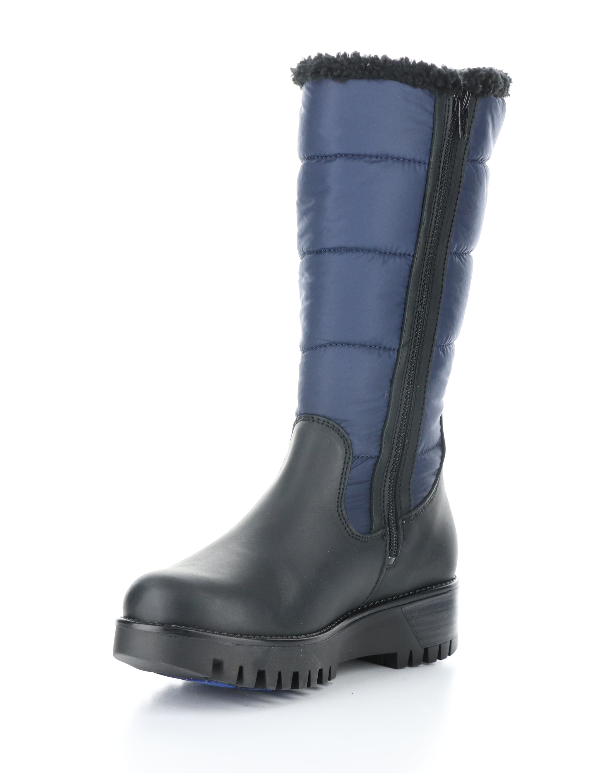 Black/Navy Round Toe Boots | GRACEN PRIMA