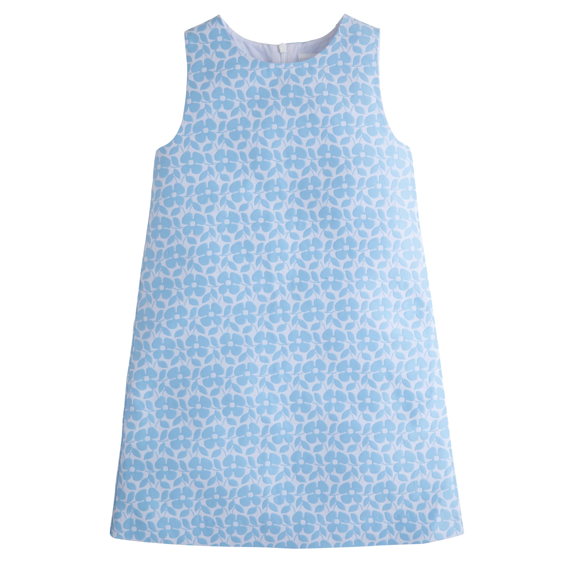 Blue Jacquard Classic Shift Dress