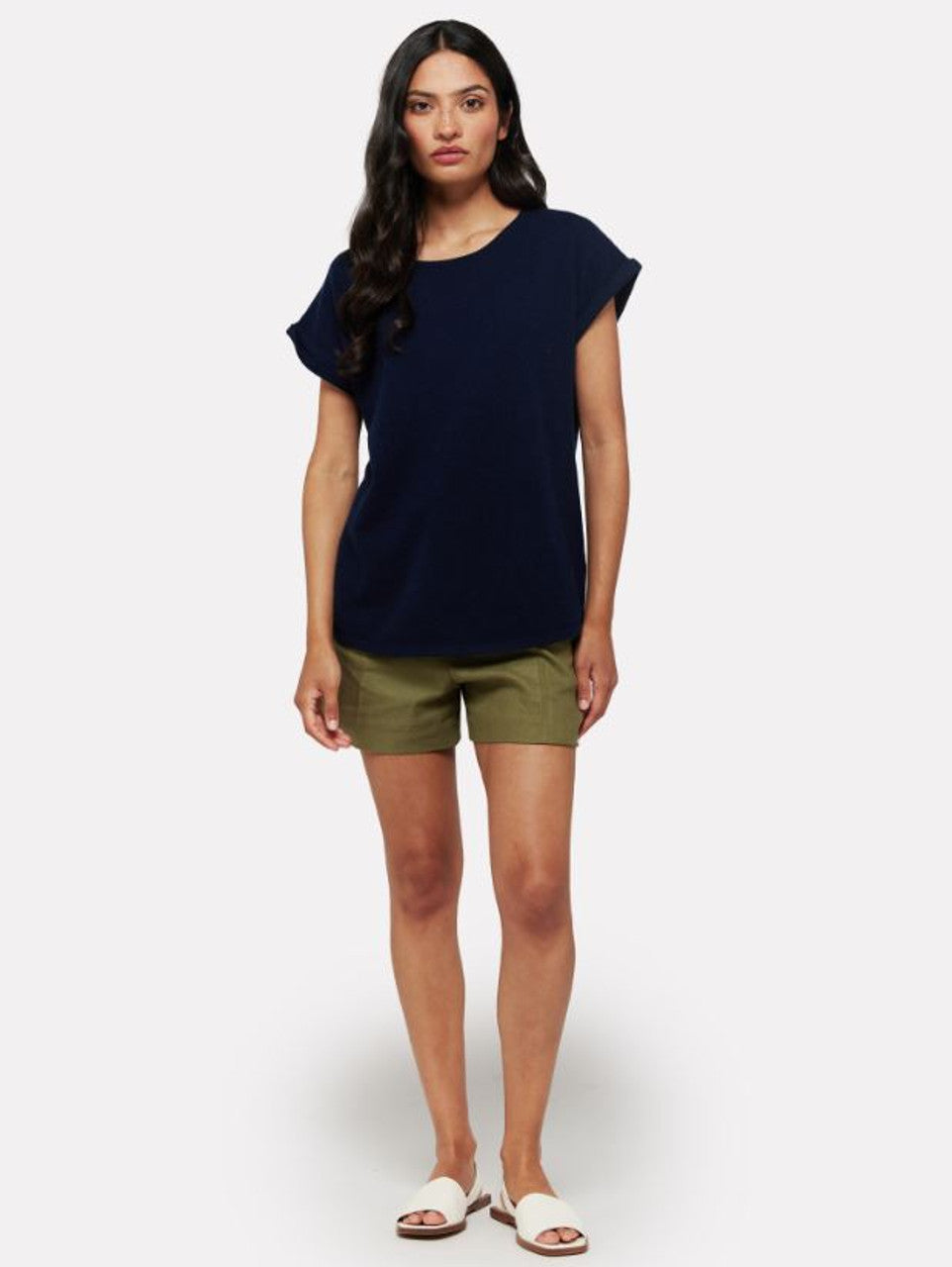 Brodie Cashmere Lizzie Navy Tee