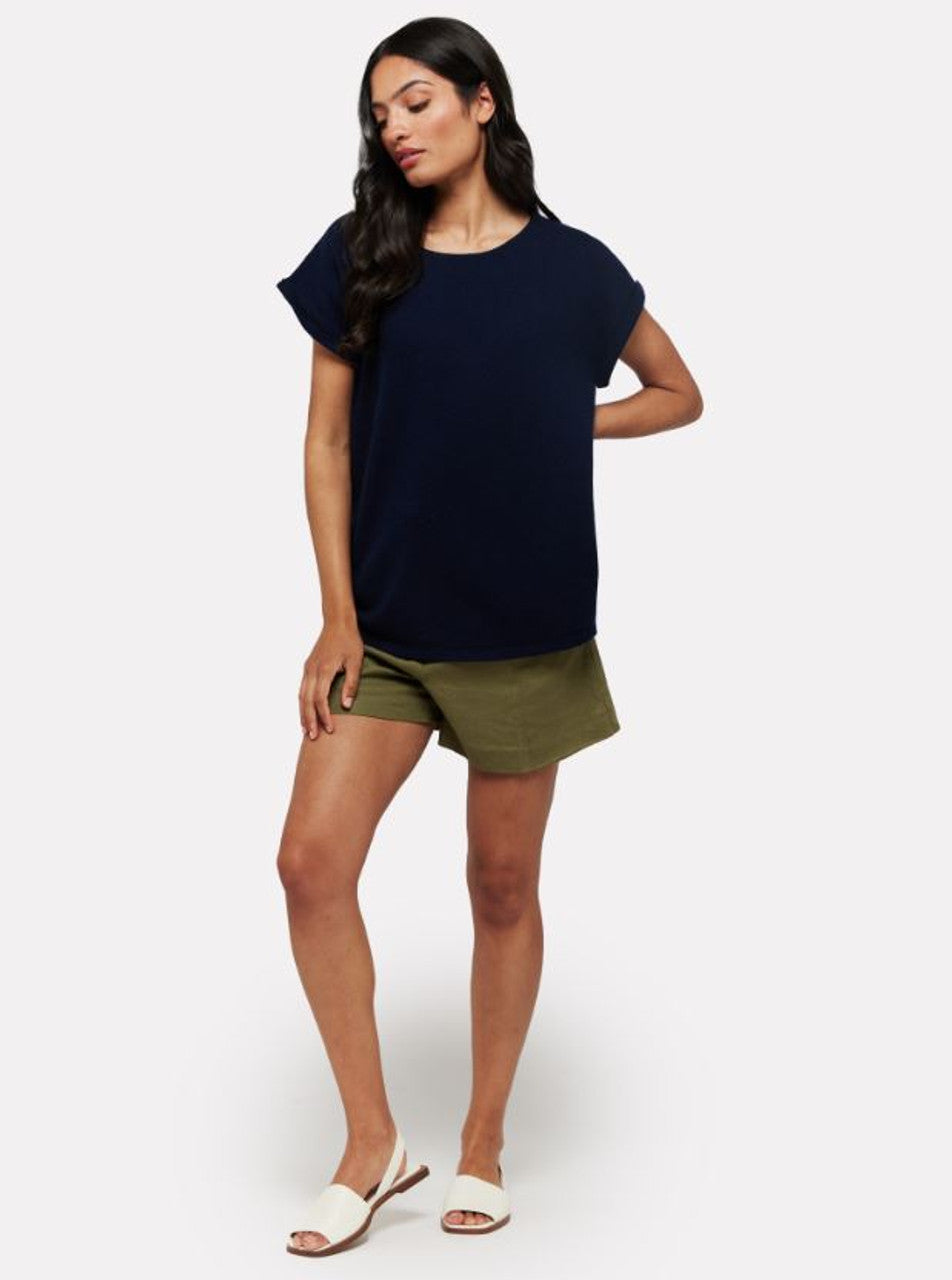 Brodie Cashmere Lizzie Navy Tee