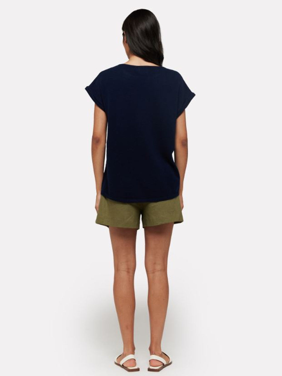 Brodie Cashmere Lizzie Navy Tee