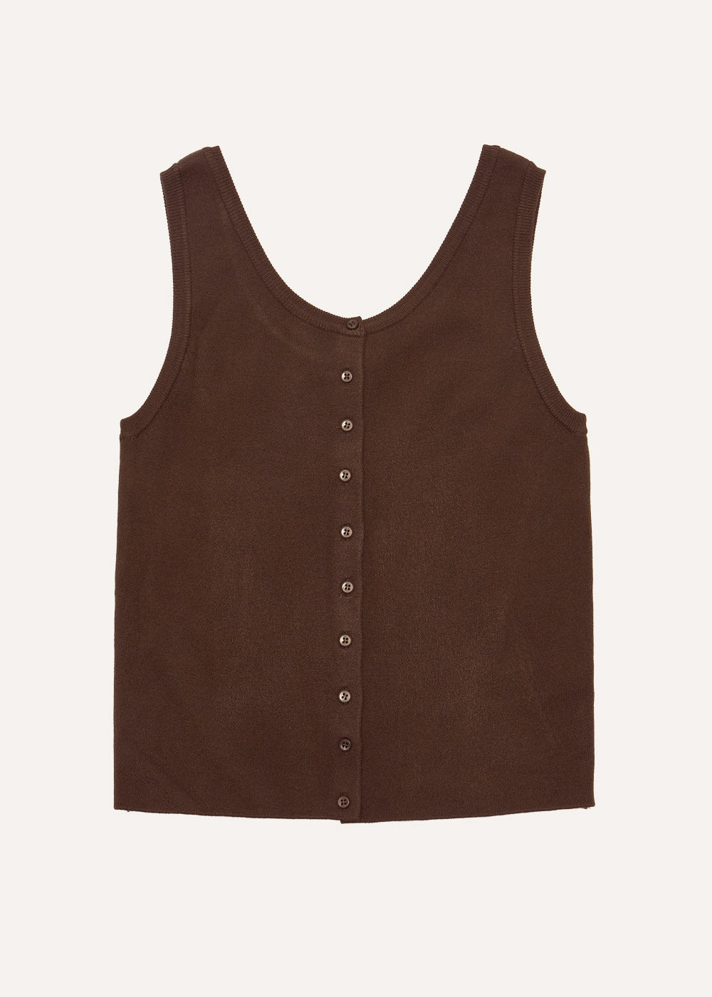 Brown U-Neck Vest