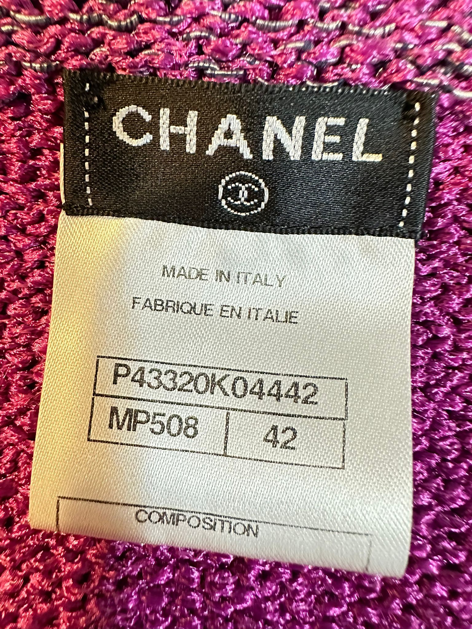 Chanel Raspberry Knit Dress - Size FR 42 US 6/8