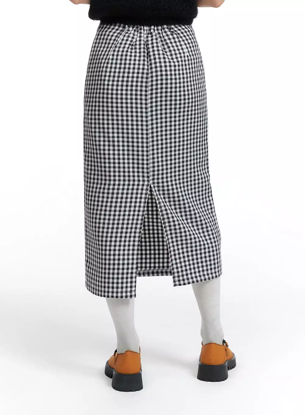 Checkered Maxi Skirt With Mid Waist OF416.