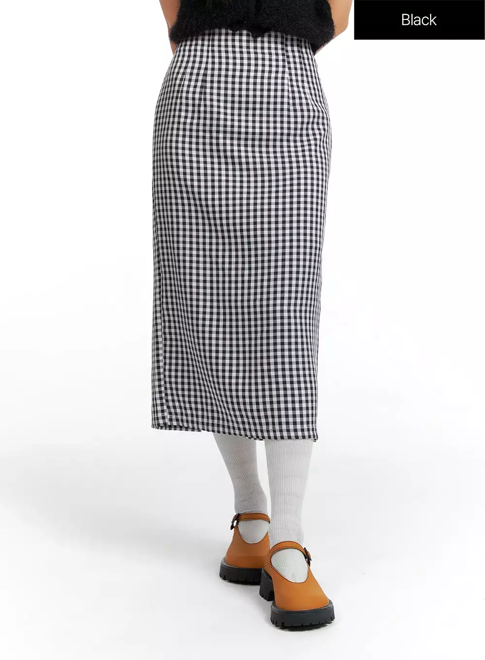 Checkered Maxi Skirt With Mid Waist OF416.