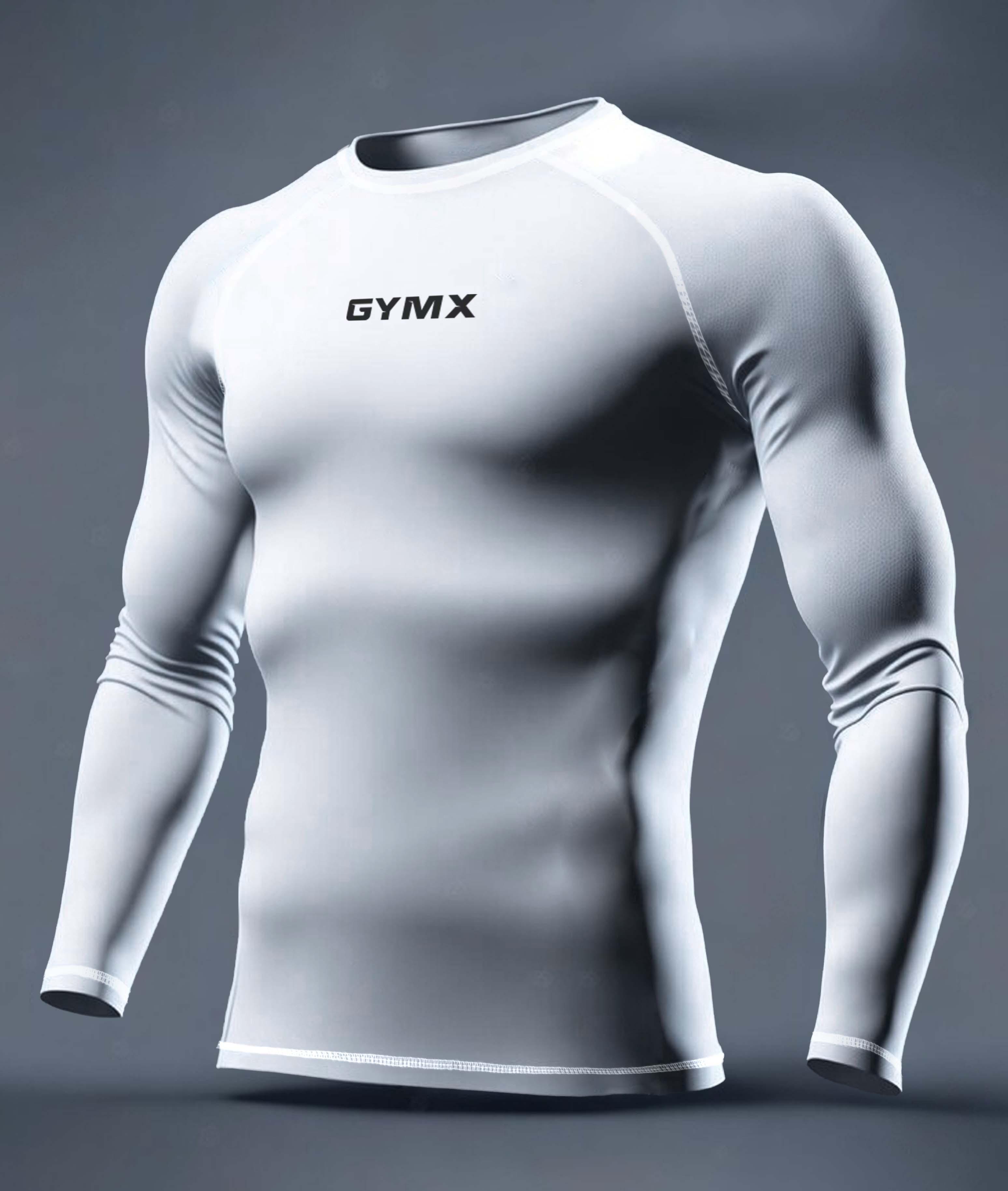 Compression GymX Full Sleeve Tee in White