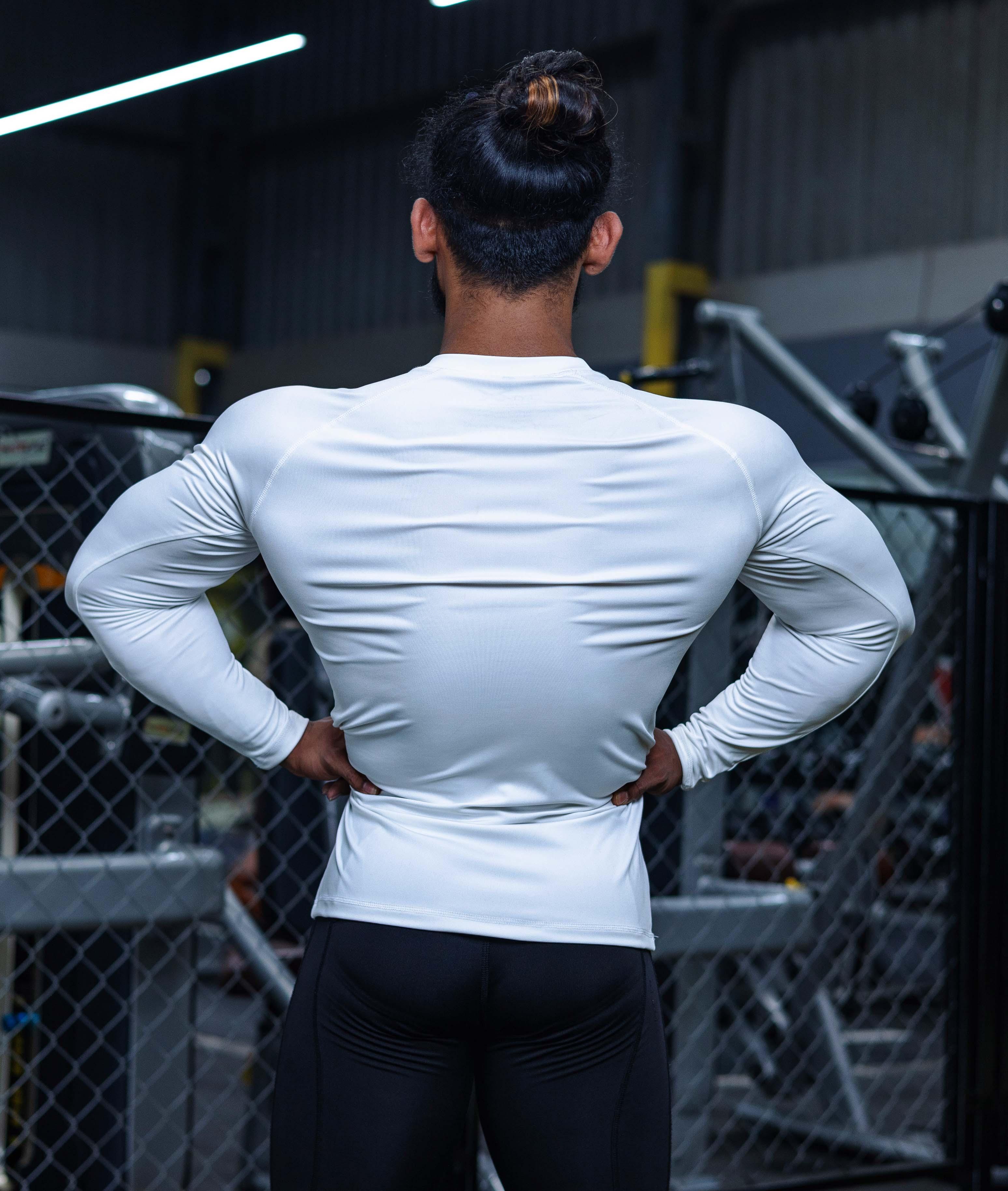 Compression GymX Full Sleeve Tee in White