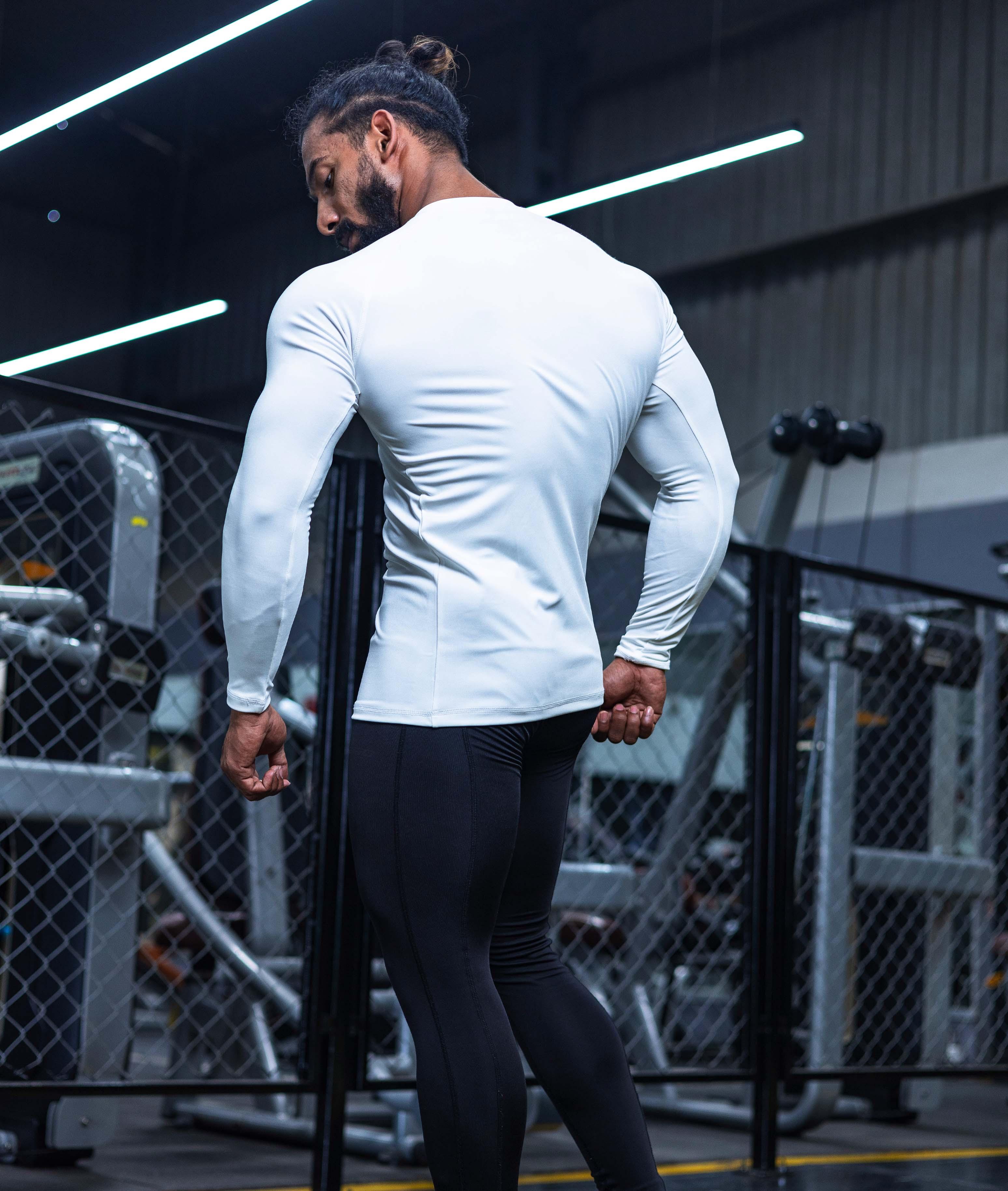 Compression GymX Full Sleeve Tee in White