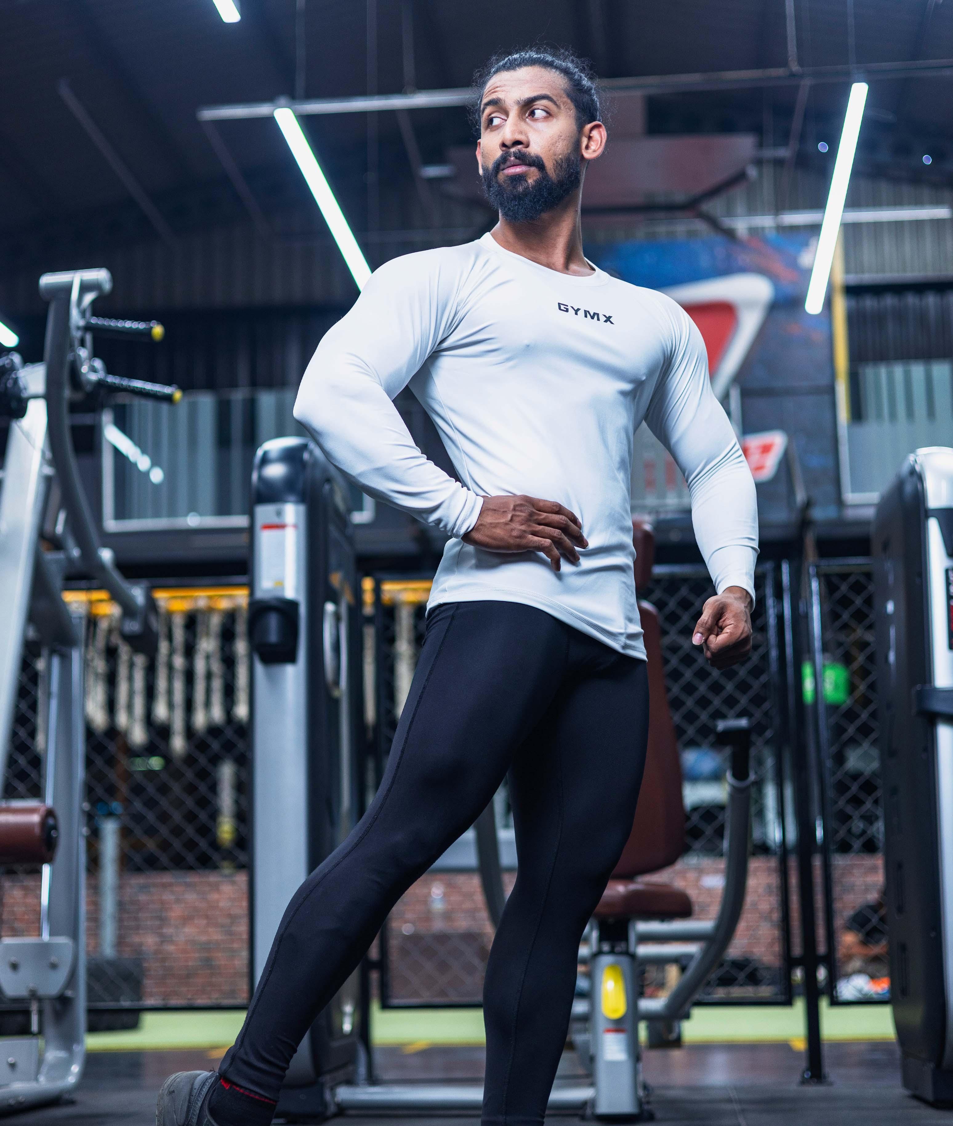 Compression GymX Full Sleeve Tee in White