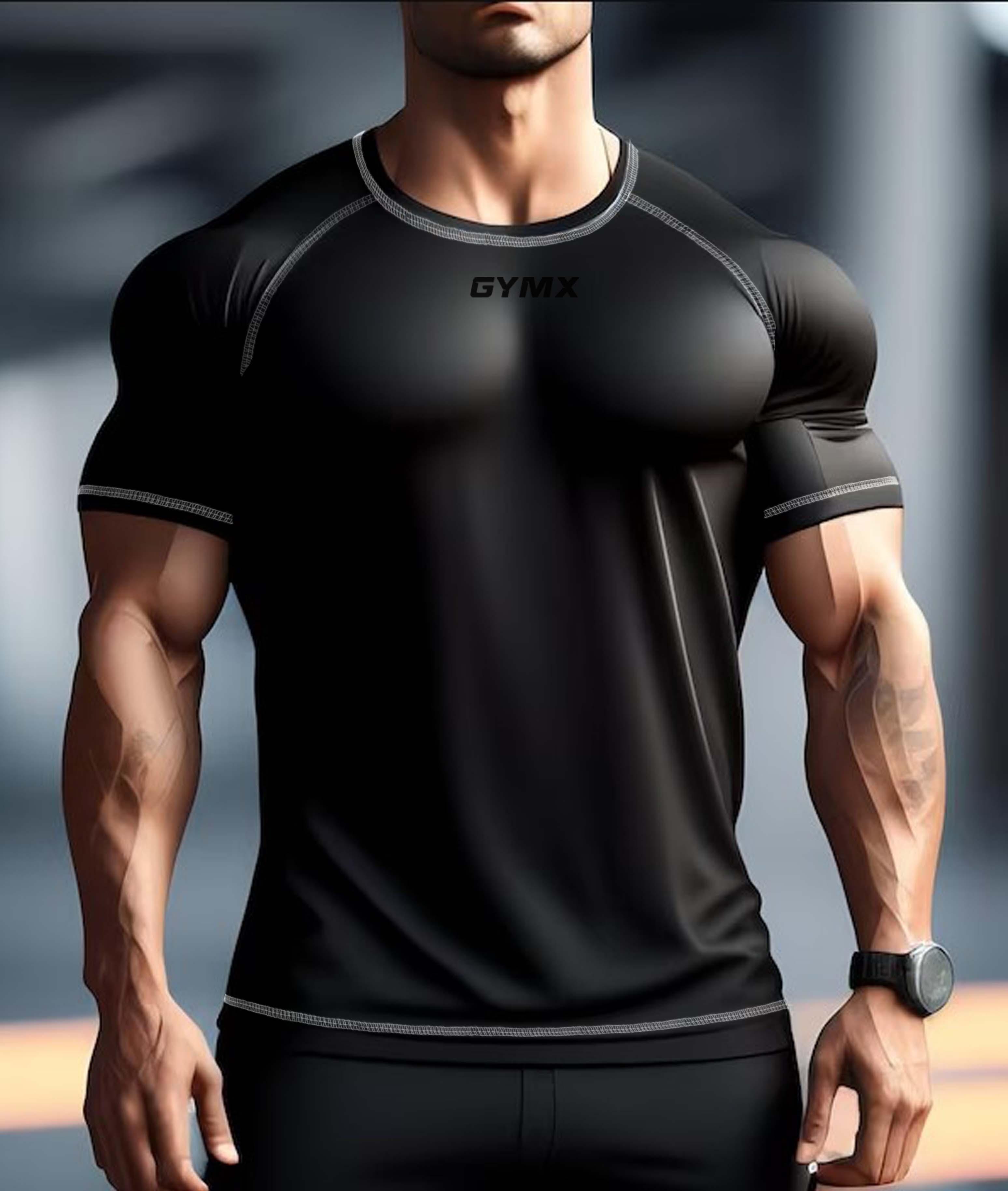 Compression GymX Tee: All Black