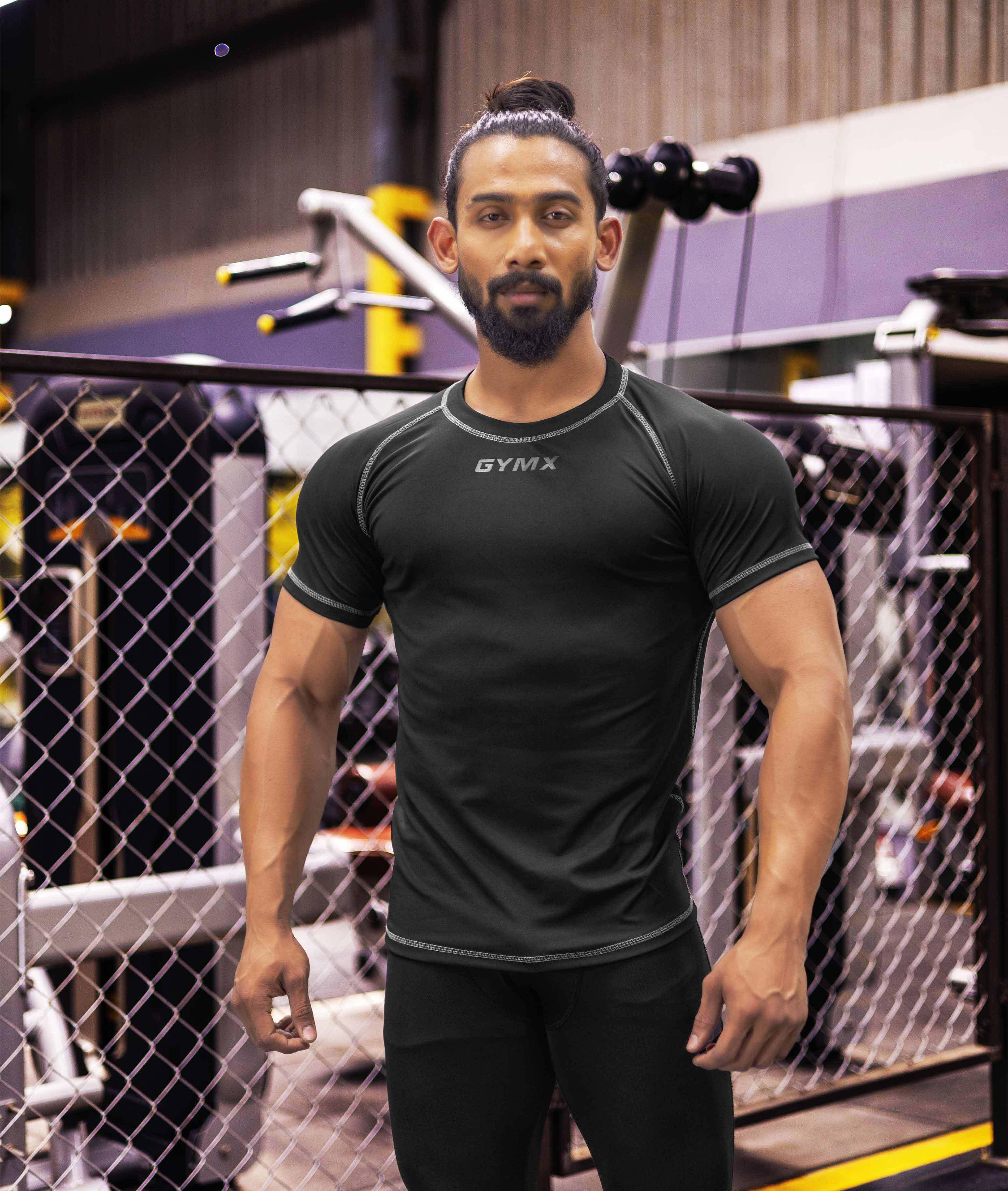 Compression GymX Tee: All Black