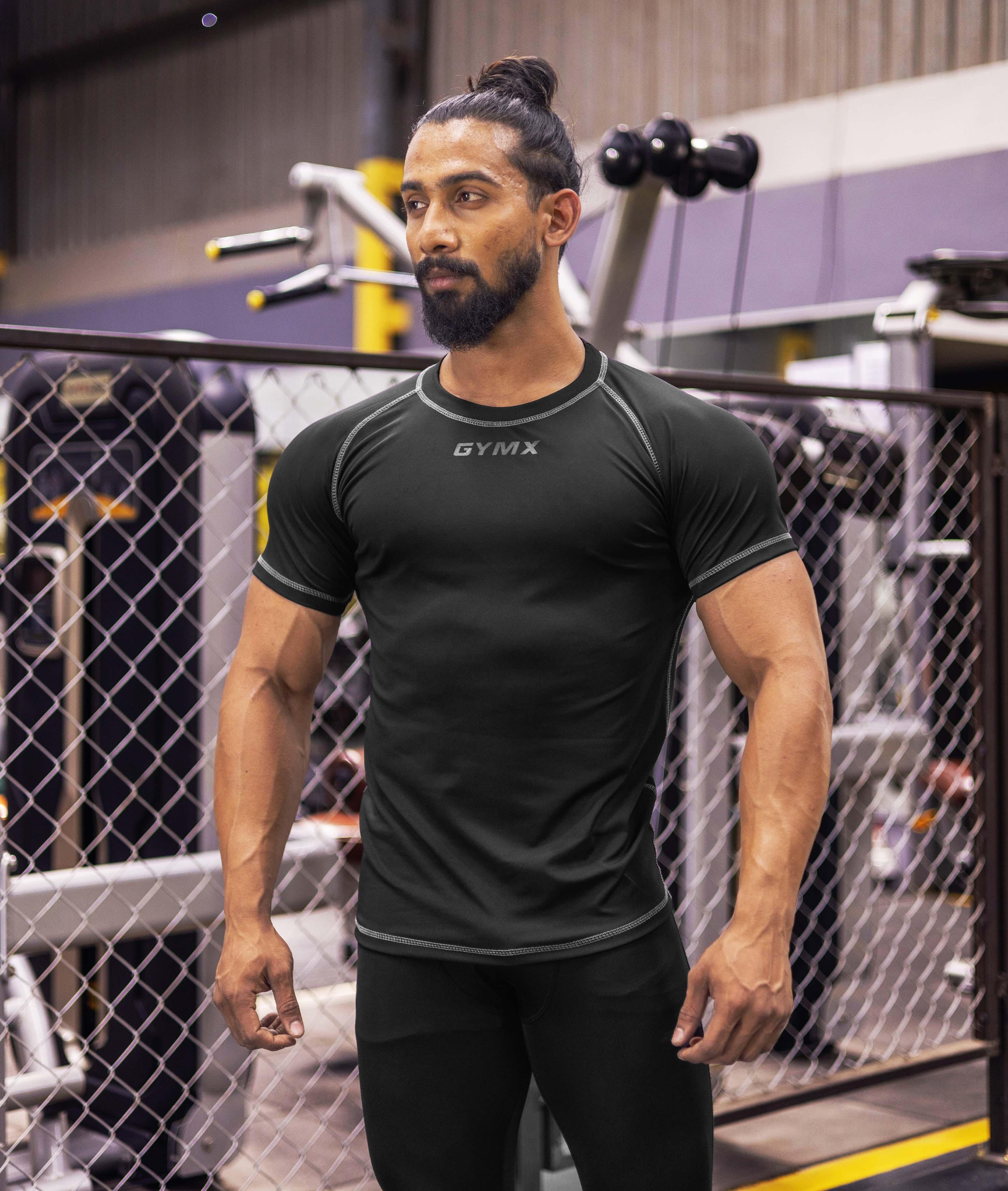 Compression GymX Tee: All Black