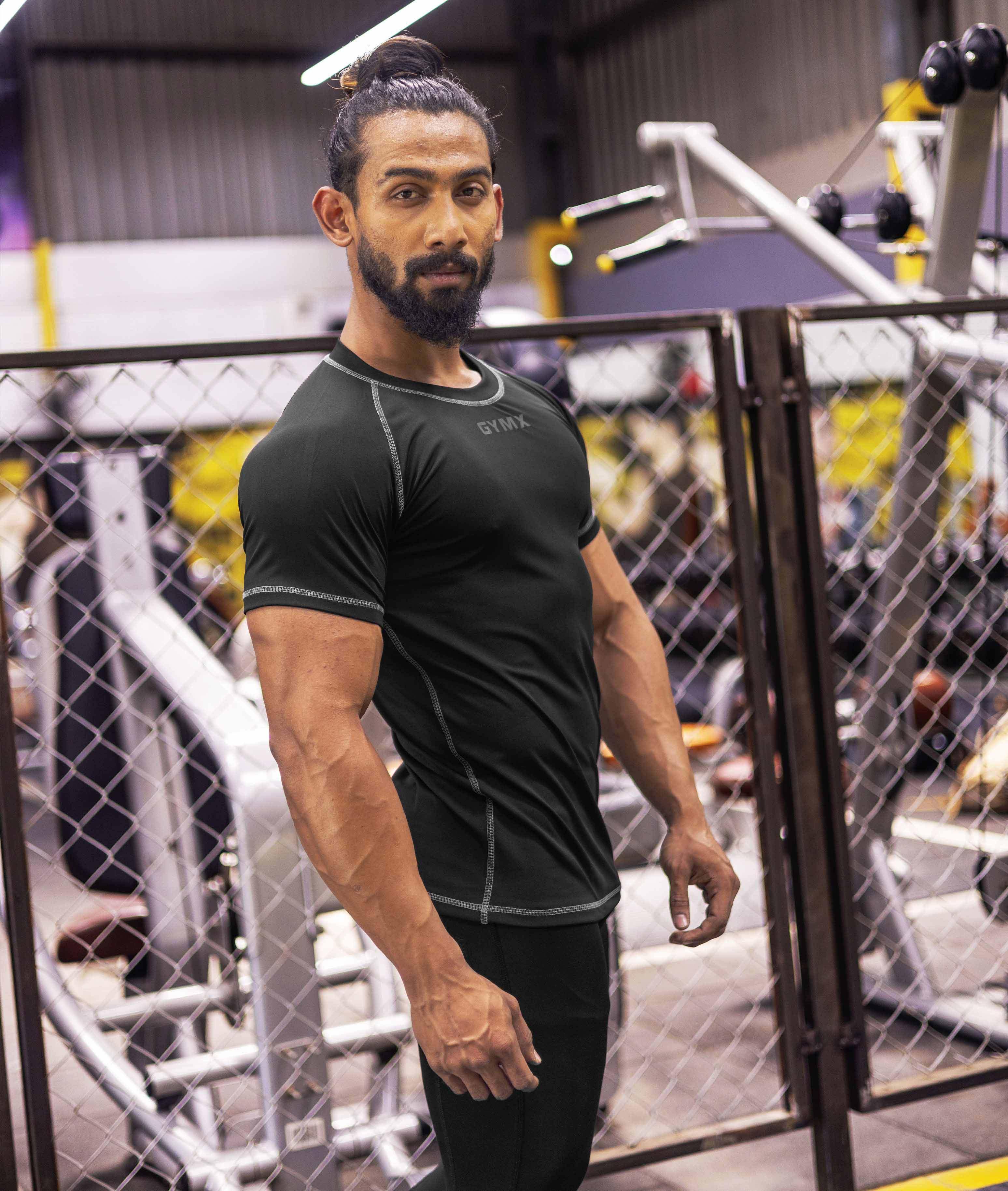 Compression GymX Tee: All Black